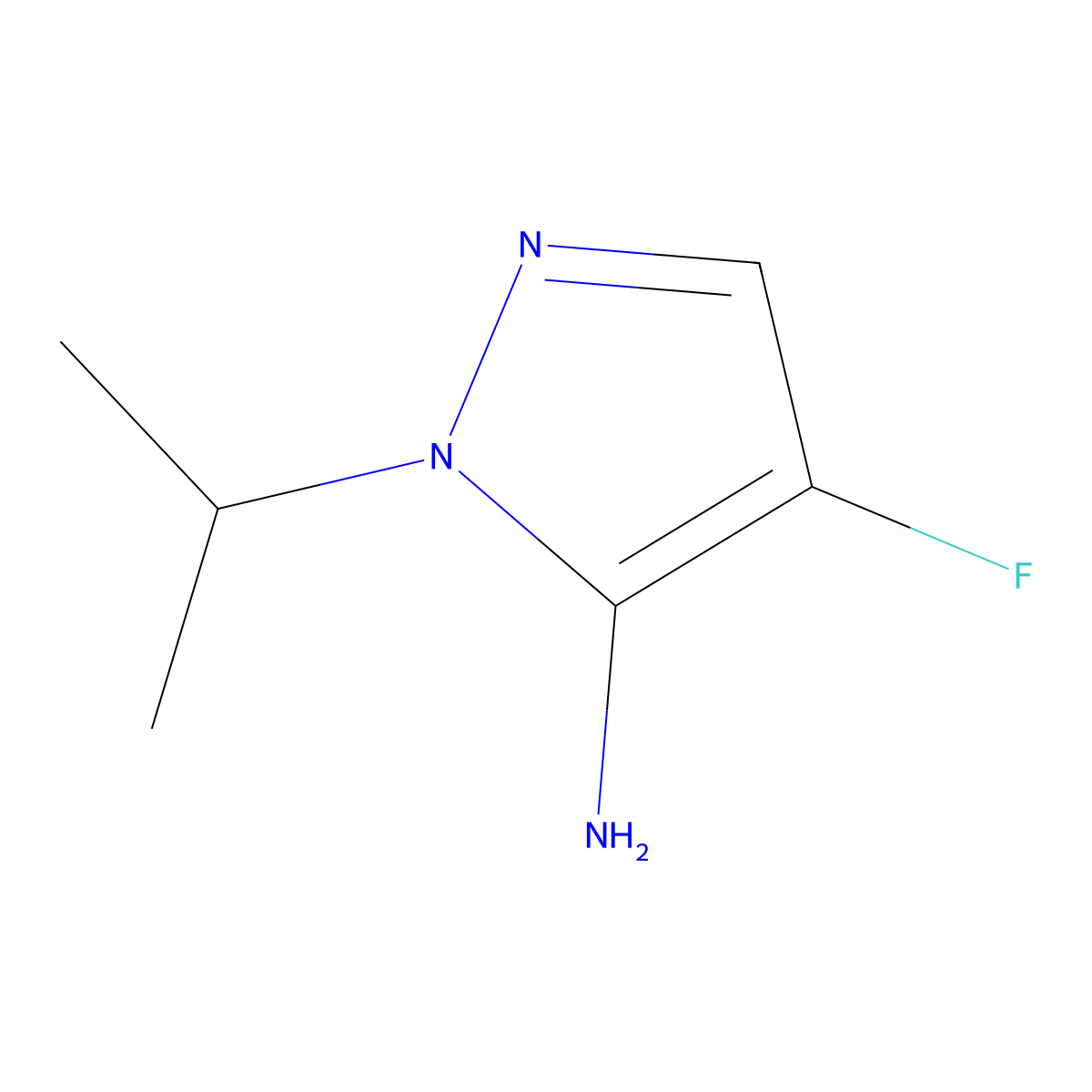 4-fluoro-1-(propan-2-yl)-1H-pyrazol-5-amine molecular structure, CAS 2294555-77-2