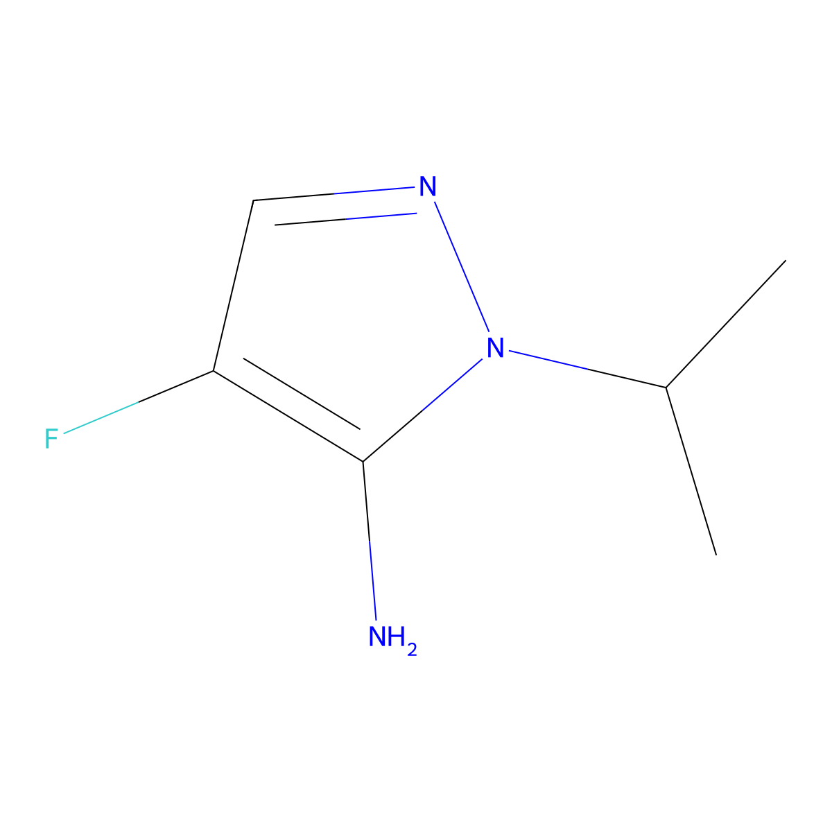 4-fluoro-1-(propan-2-yl)-1H-pyrazol-5-amine molecular structure, CAS 2294555-77-2