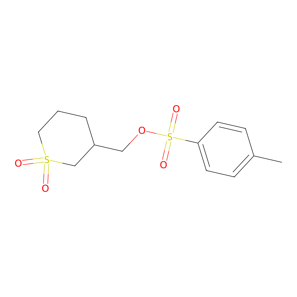 (1,1-Dioxo-1lambda6-thian-3-yl)methyl 4-methylbenzene-1-sulfonate molecular structure, CAS 2294655-54-0