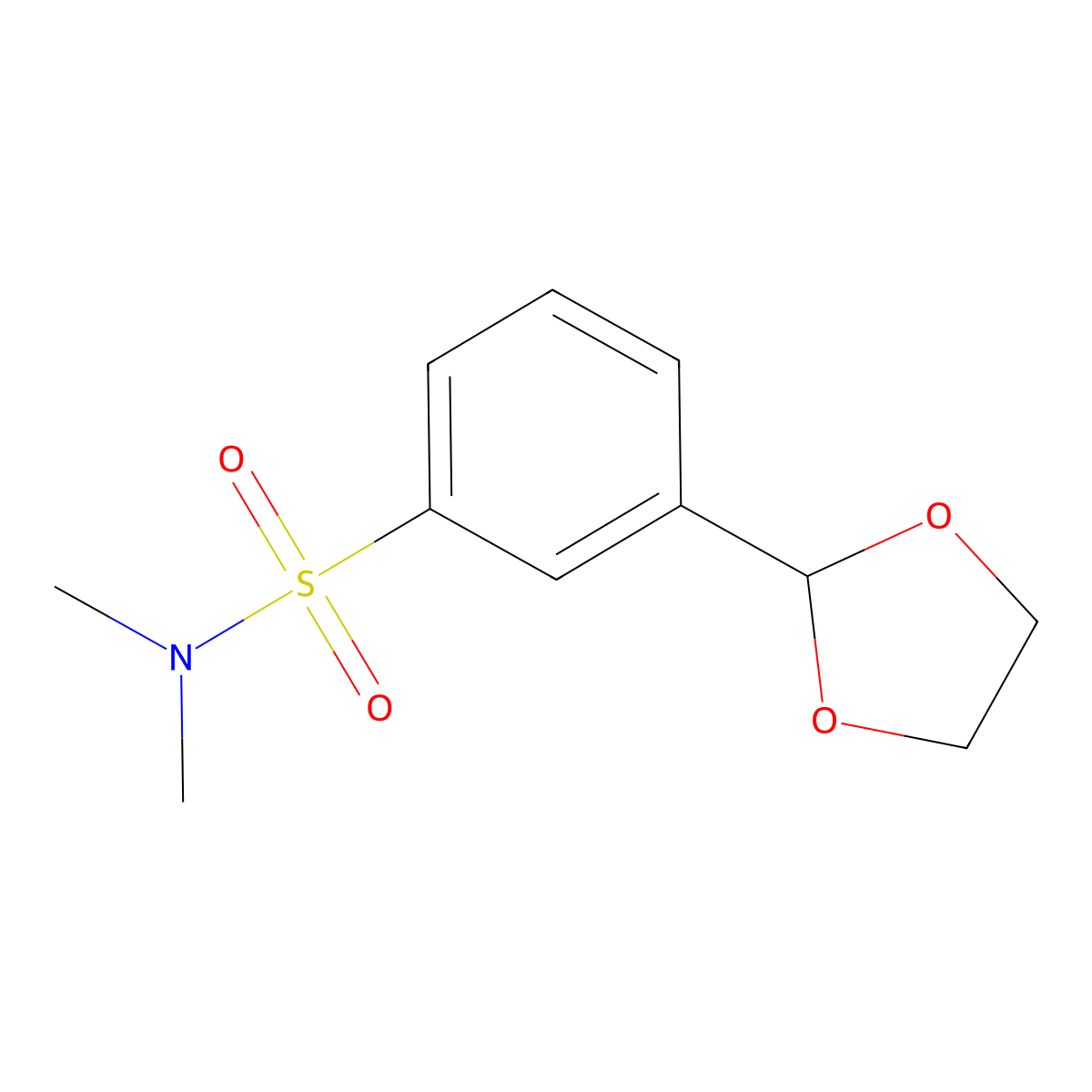 3-(1,3-dioxolan-2-yl)-N,N-dimethylbenzene-1-sulfonamide molecular structure, CAS 2294657-34-2
