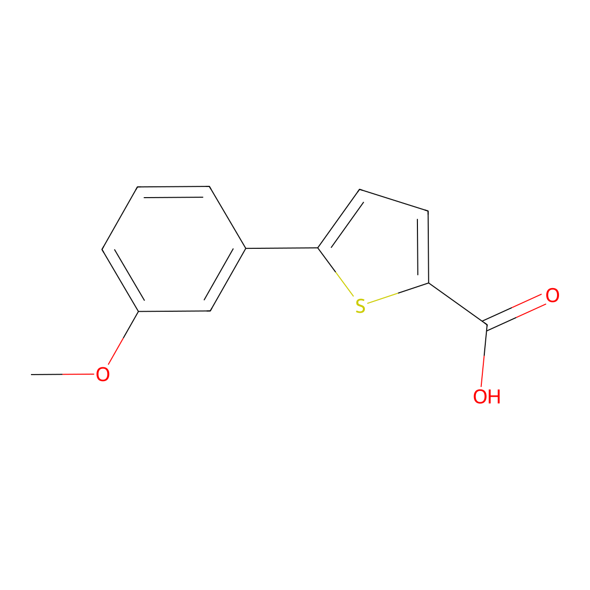 5-(3-Methoxyphenyl)thiophene-2-carboxylic acid molecular structure, CAS 229467-25-8