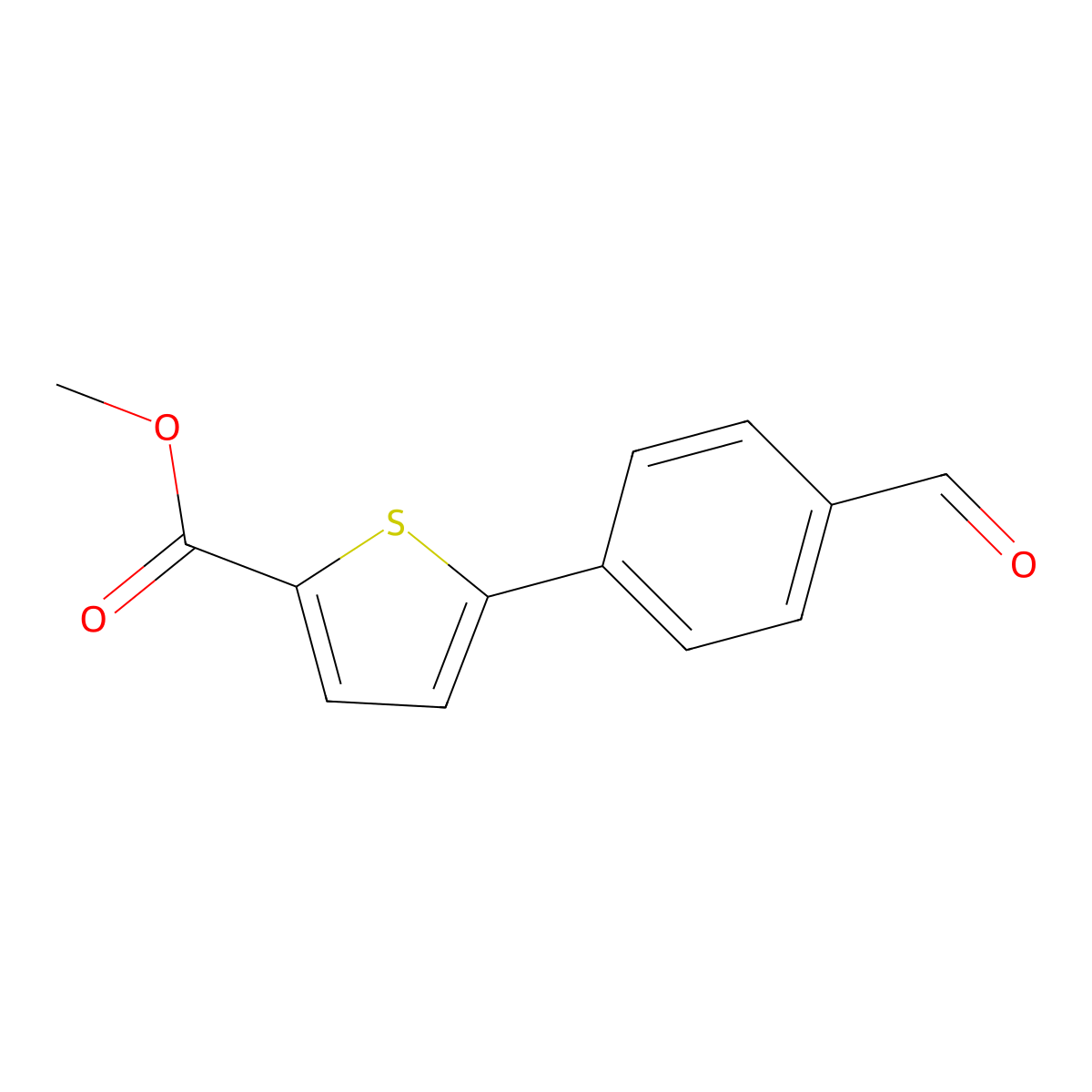 Methyl 5-(4-formylphenyl)thiophene-2-carboxylate molecular structure, CAS 229467-27-0