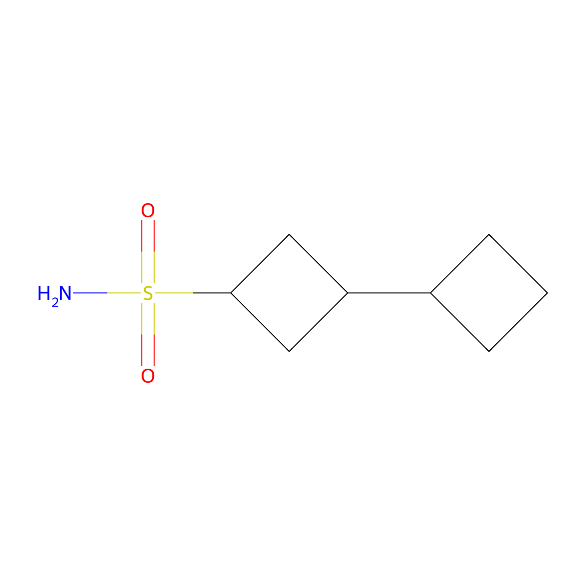 3-Cyclobutylcyclobutane-1-sulfonamide molecular structure, CAS 2294736-15-3