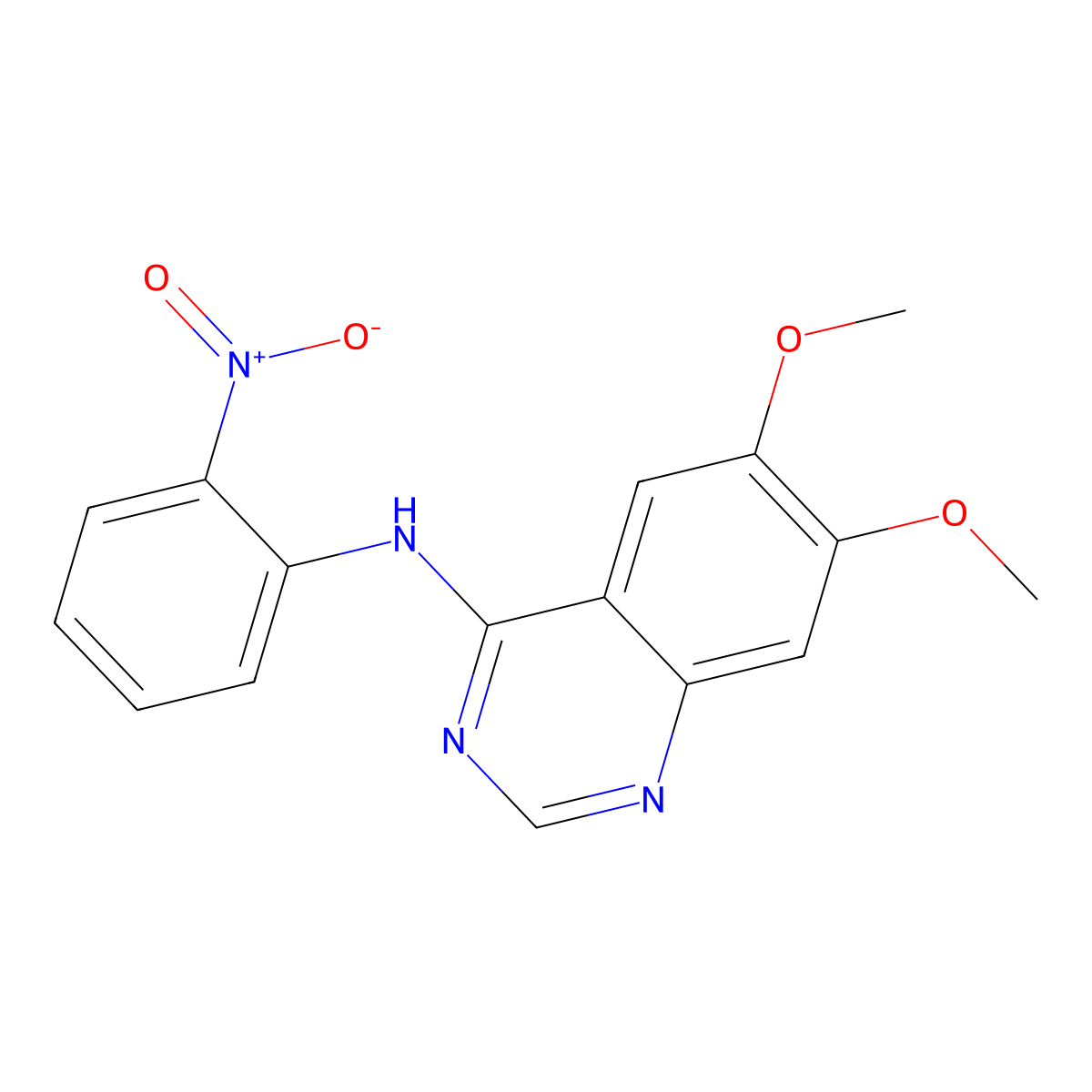 6,7-dimethoxy-N-(2-nitrophenyl)quinazolin-4-amine molecular structure, CAS 229476-52-2