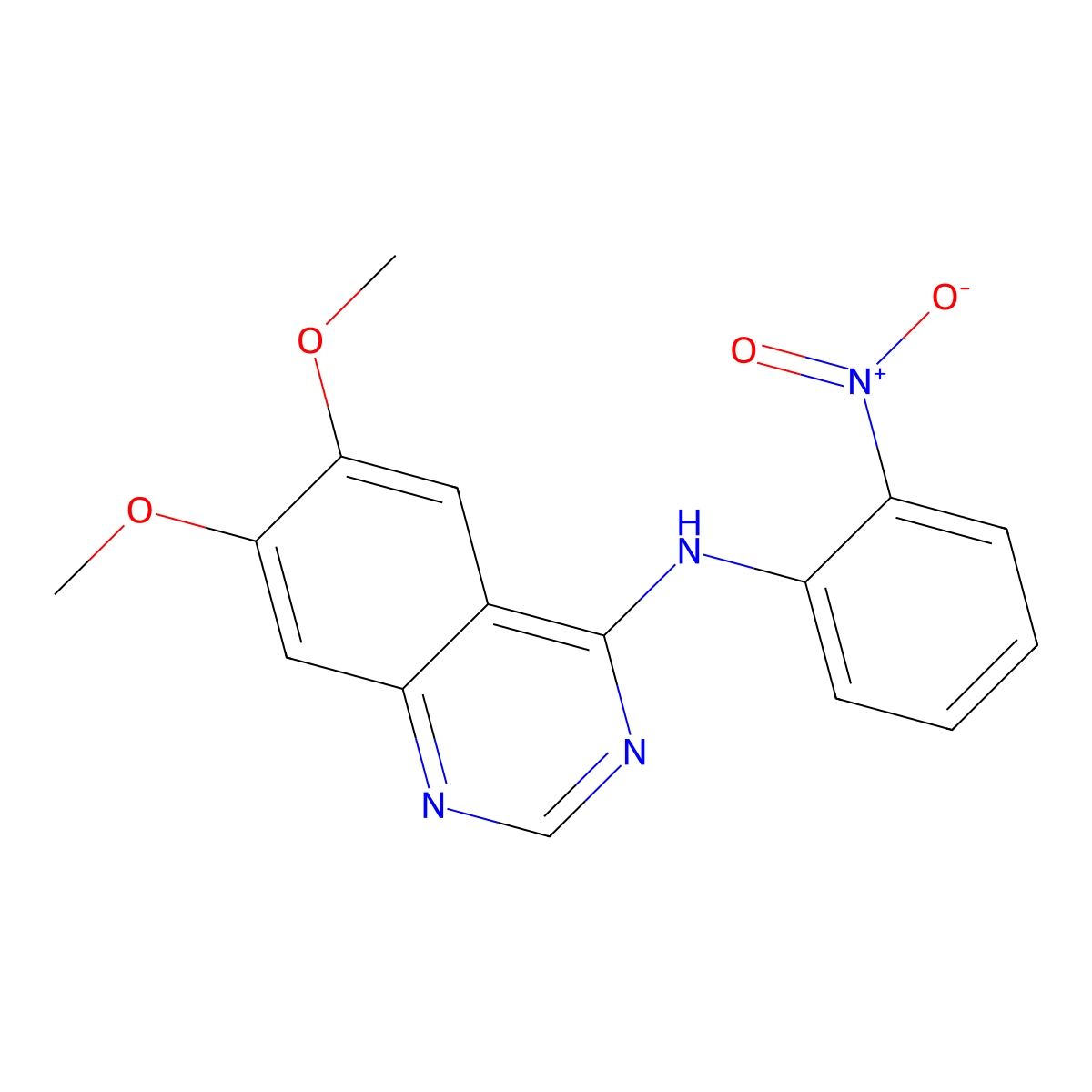 6,7-dimethoxy-N-(2-nitrophenyl)quinazolin-4-amine molecular structure, CAS 229476-52-2