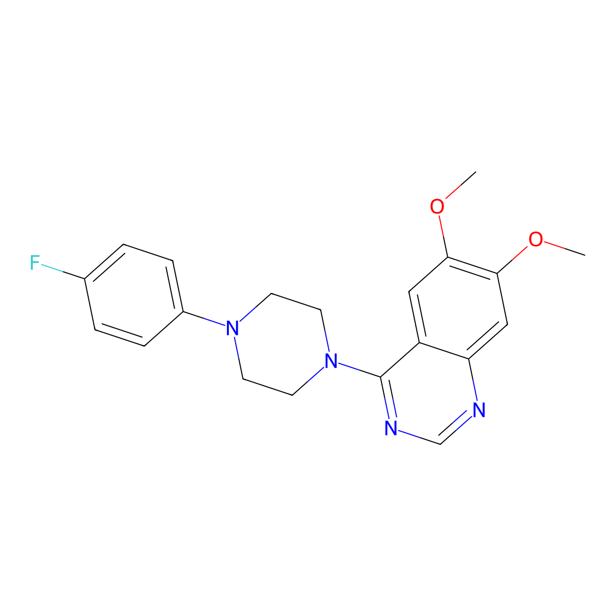 4-[4-(4-Fluorophenyl)piperazin-1-yl]-6,7-dimethoxyquinazoline molecular structure, CAS 229476-62-4