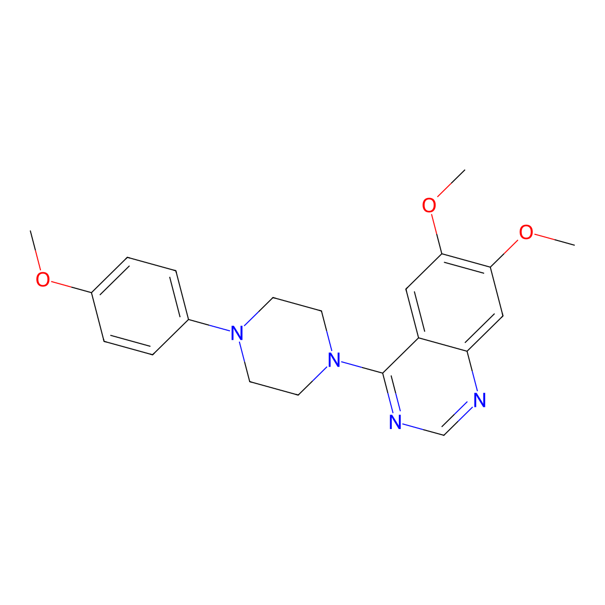 6,7-Dimethoxy-4-[4-(4-methoxyphenyl)piperazin-1-yl]quinazoline molecular structure, CAS 229476-67-9