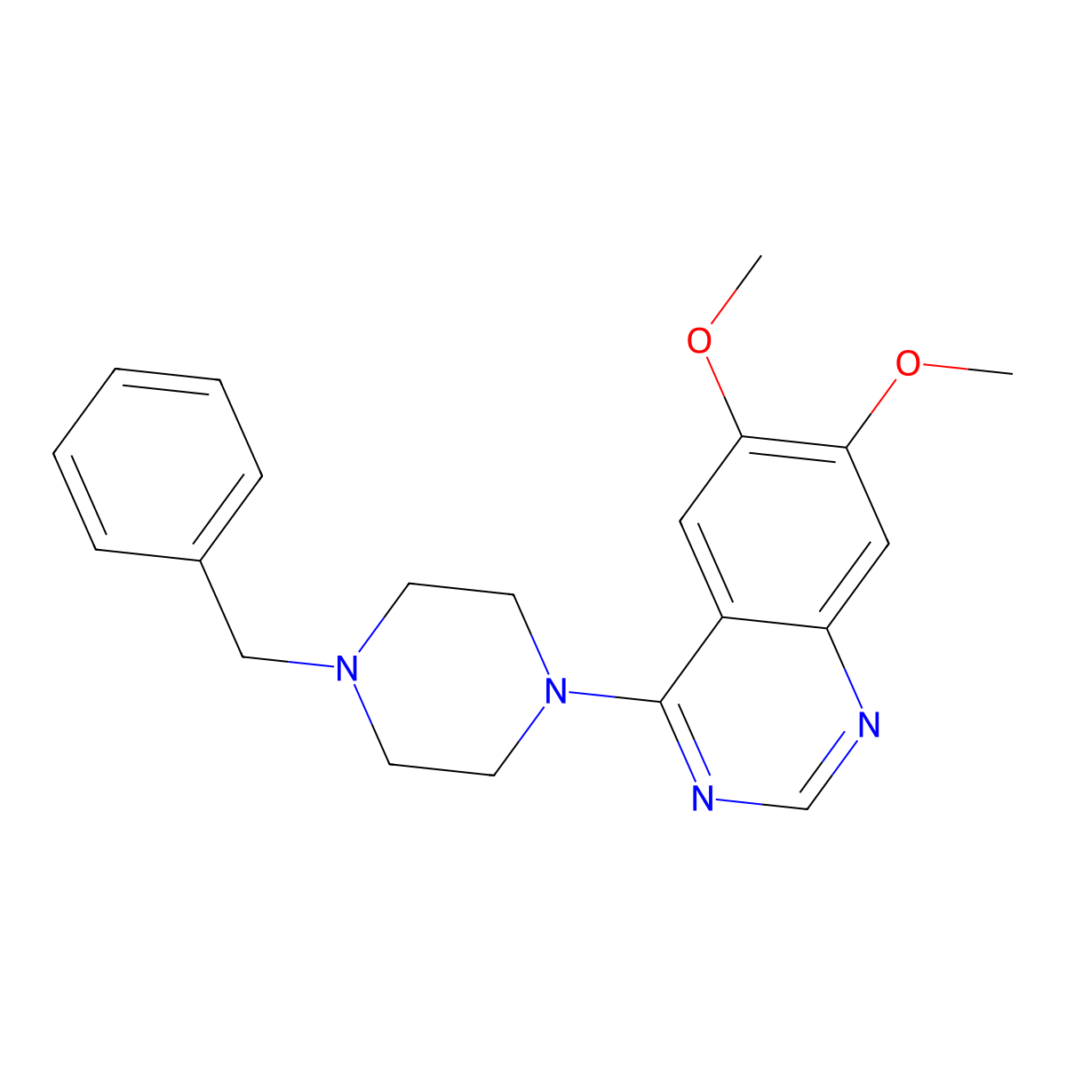 4-(4-Benzylpiperazin-1-yl)-6,7-dimethoxyquinazoline molecular structure, CAS 229476-71-5