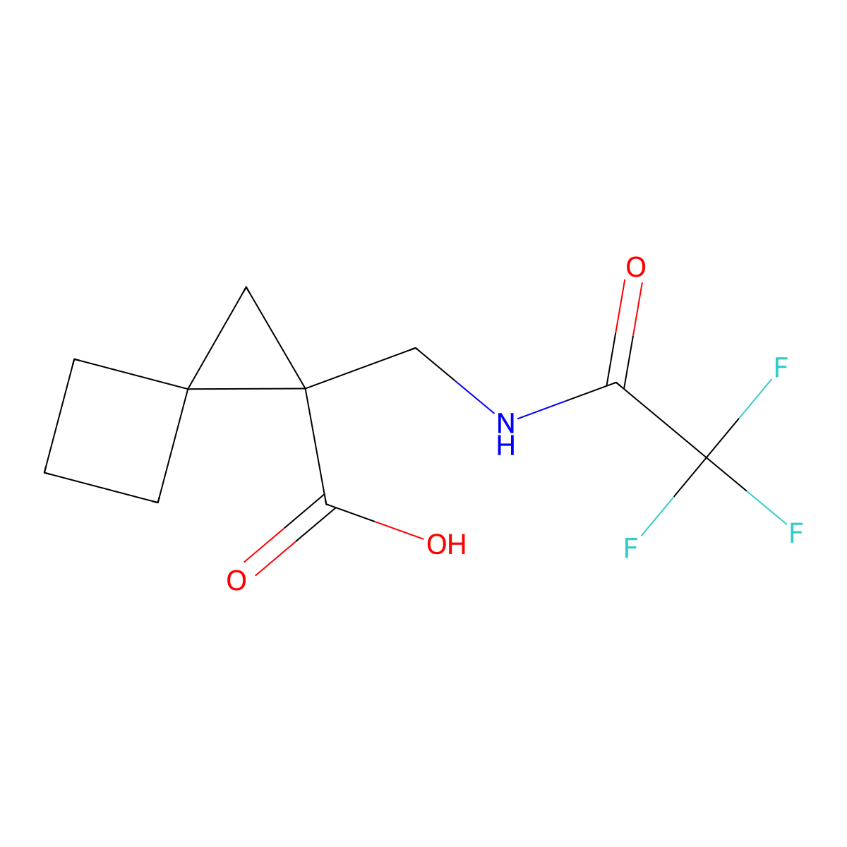 1-[(Trifluoroacetamido)methyl]spiro[2.3]hexane-1-carboxylic acid molecular structure, CAS 2294762-88-0