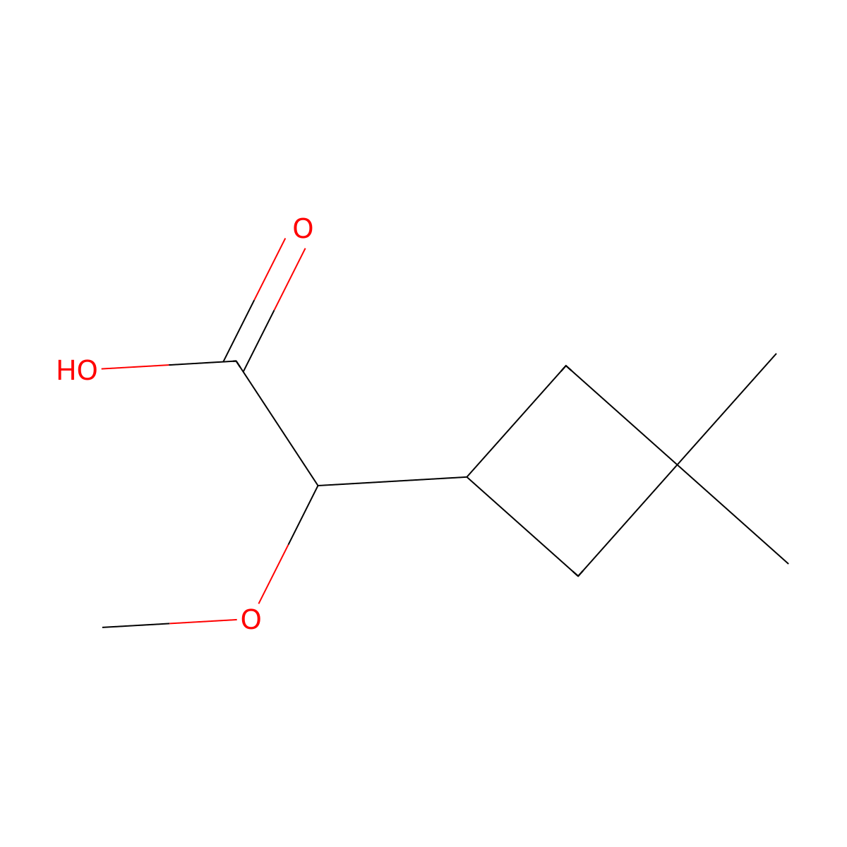 2-(3,3-Dimethylcyclobutyl)-2-methoxyacetic acid molecular structure, CAS 2294783-29-0