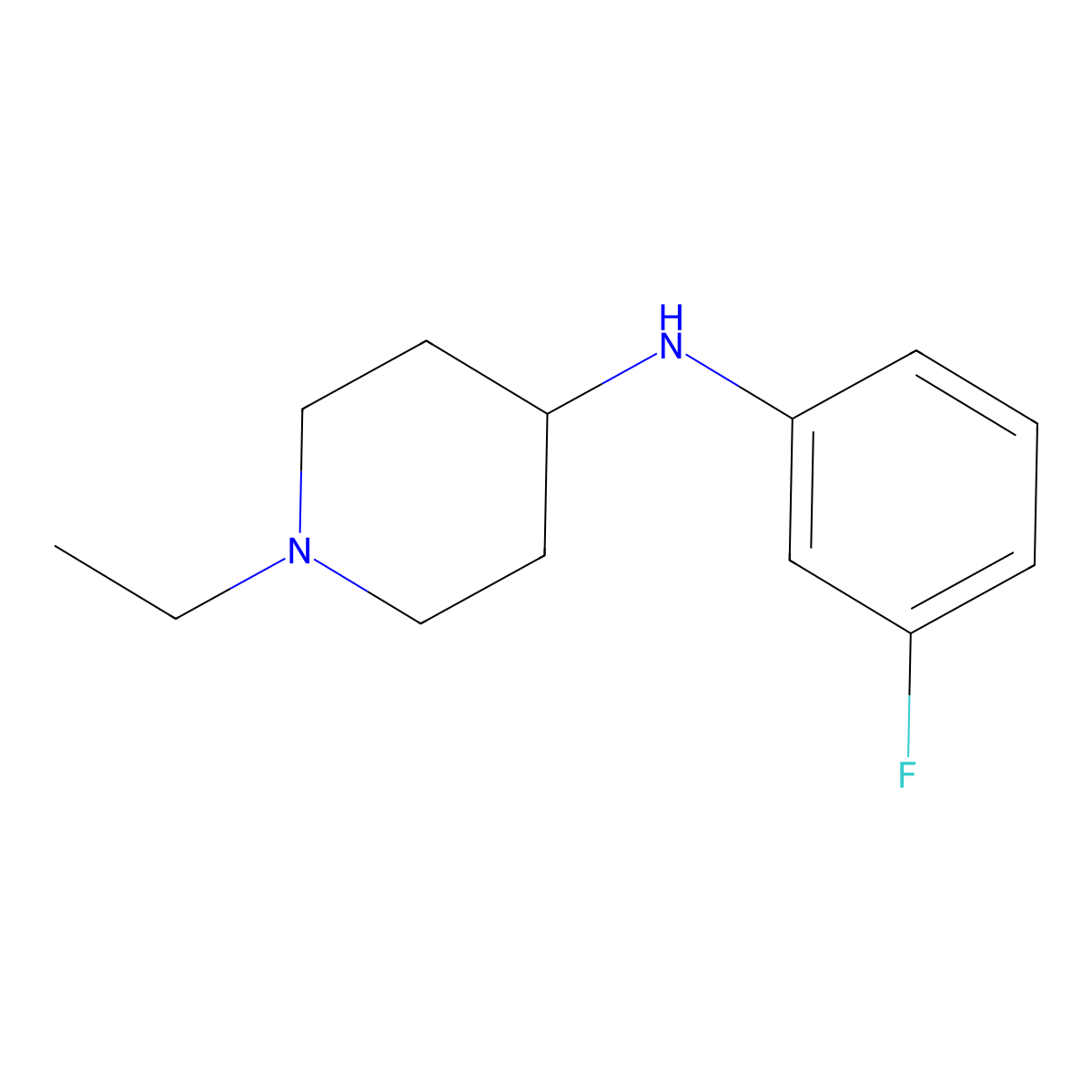 1-Ethyl-N-(3-fluorophenyl)-4-piperidinamine molecular structure, CAS 229479-53-2