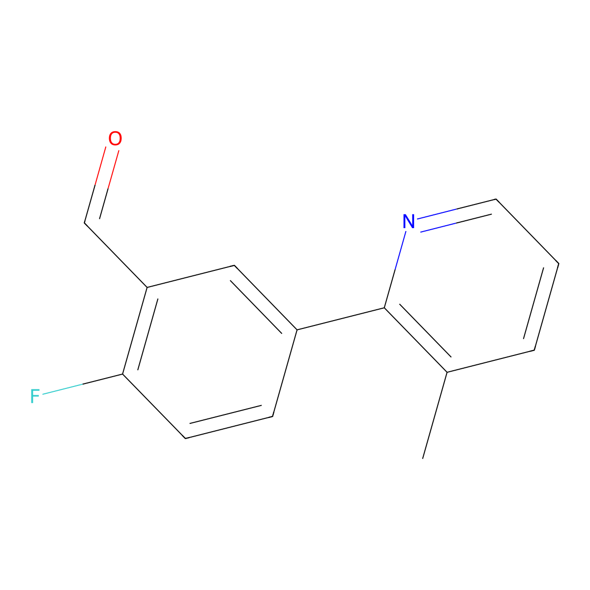 2-Fluoro-5-(3-methylpyridin-2-yl)benzaldehyde molecular structure, CAS 2294790-27-3