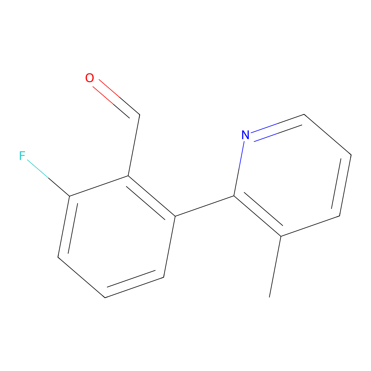 2-Fluoro-6-(3-methylpyridin-2-yl)benzaldehyde molecular structure, CAS 2294790-30-8
