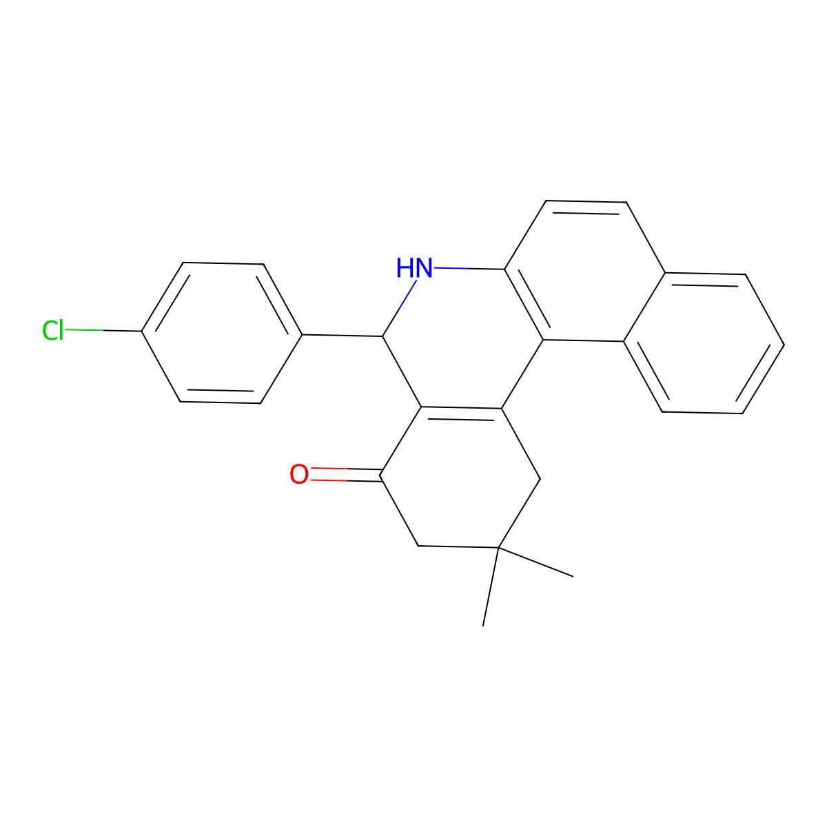 5-(4-Chlorophenyl)-2,2-dimethyl-1,3,5,6-tetrahydrobenzo[a]phenanthridin-4-one molecular structure, CAS 22949-37-7