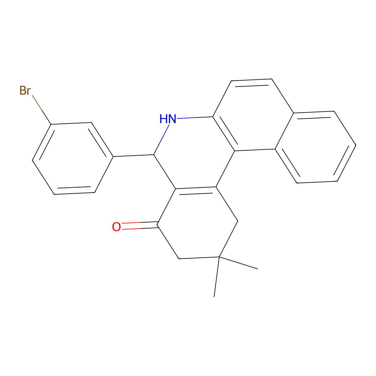 5-(3-Bromophenyl)-2,2-dimethyl-2,3,5,6-tetrahydrobenzo[a]phenanthridin-4(1H)-one molecular structure, CAS 22949-39-9