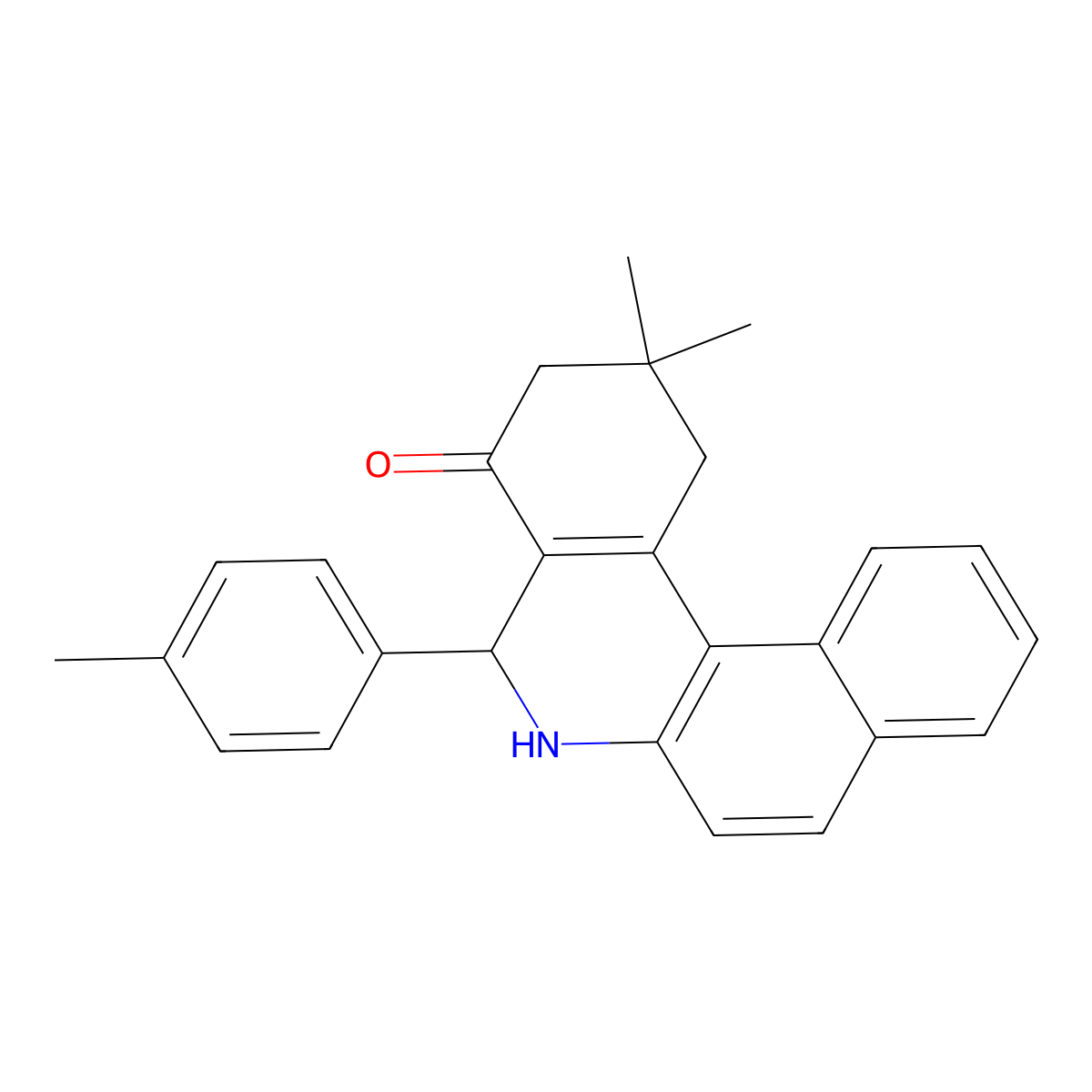2,2-Dimethyl-5-(4-methylphenyl)-1,3,5,6-tetrahydrobenzo[a]phenanthridin-4-one molecular structure, CAS 22949-41-3