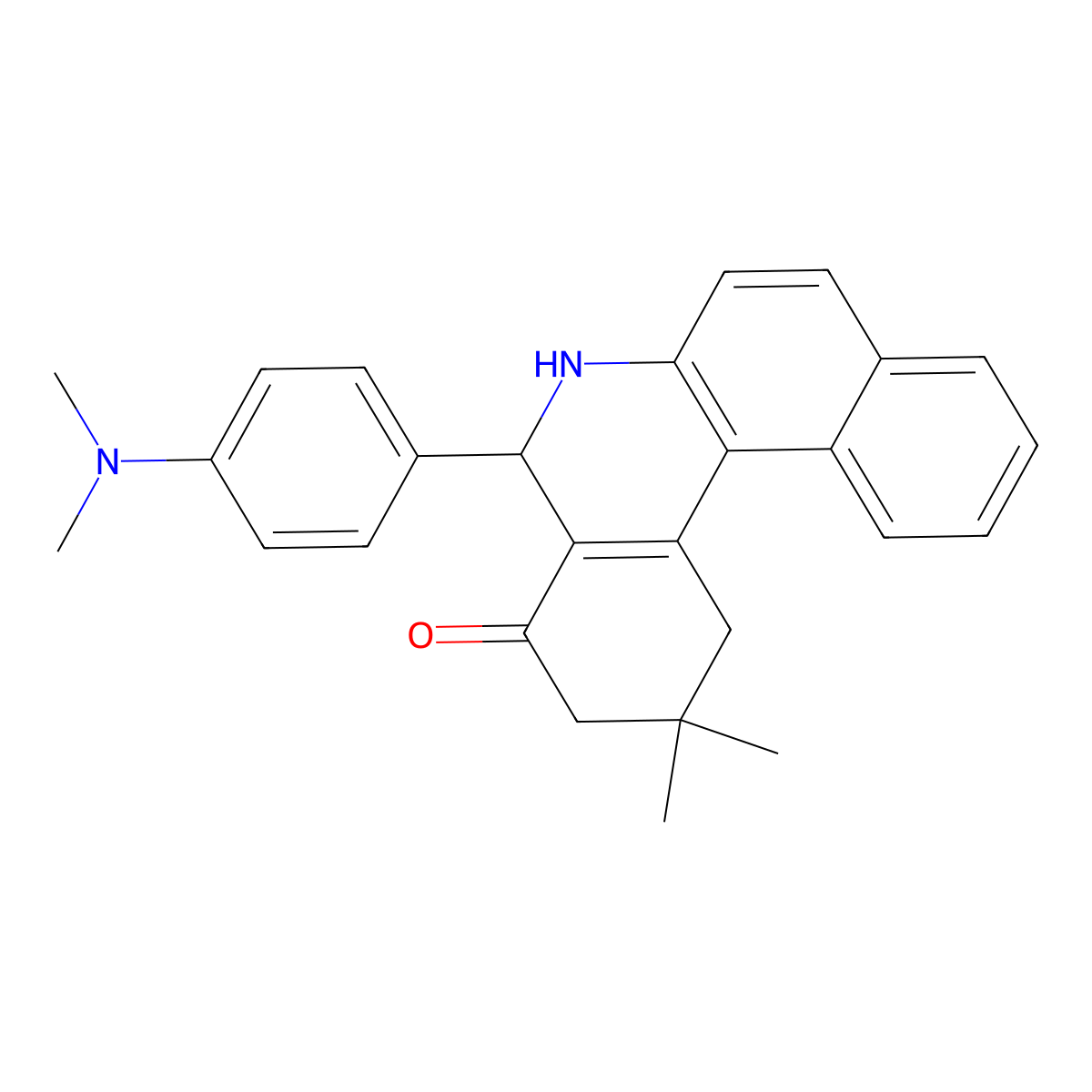 5-[4-(dimethylamino)phenyl]-2,2-dimethyl-2,3,5,6-tetrahydrobenzo[a]phenanthridin-4(1H)-one molecular structure, CAS 22949-42-4