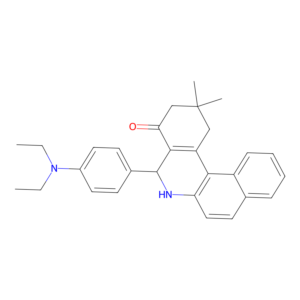 5-[4-(Diethylamino)phenyl]-2,2-dimethyl-1,3,5,6-tetrahydrobenzo[a]phenanthridin-4-one molecular structure, CAS 22949-43-5