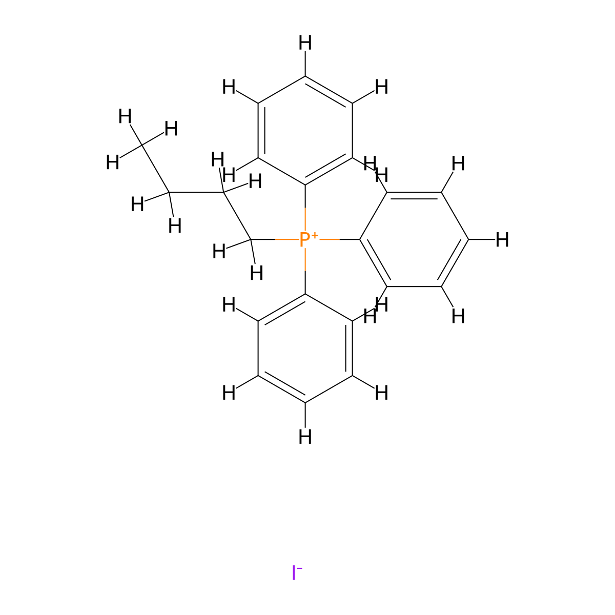 Phosphonium, butyltriphenyl-, iodide (1:1) molecular structure, CAS 22949-84-4