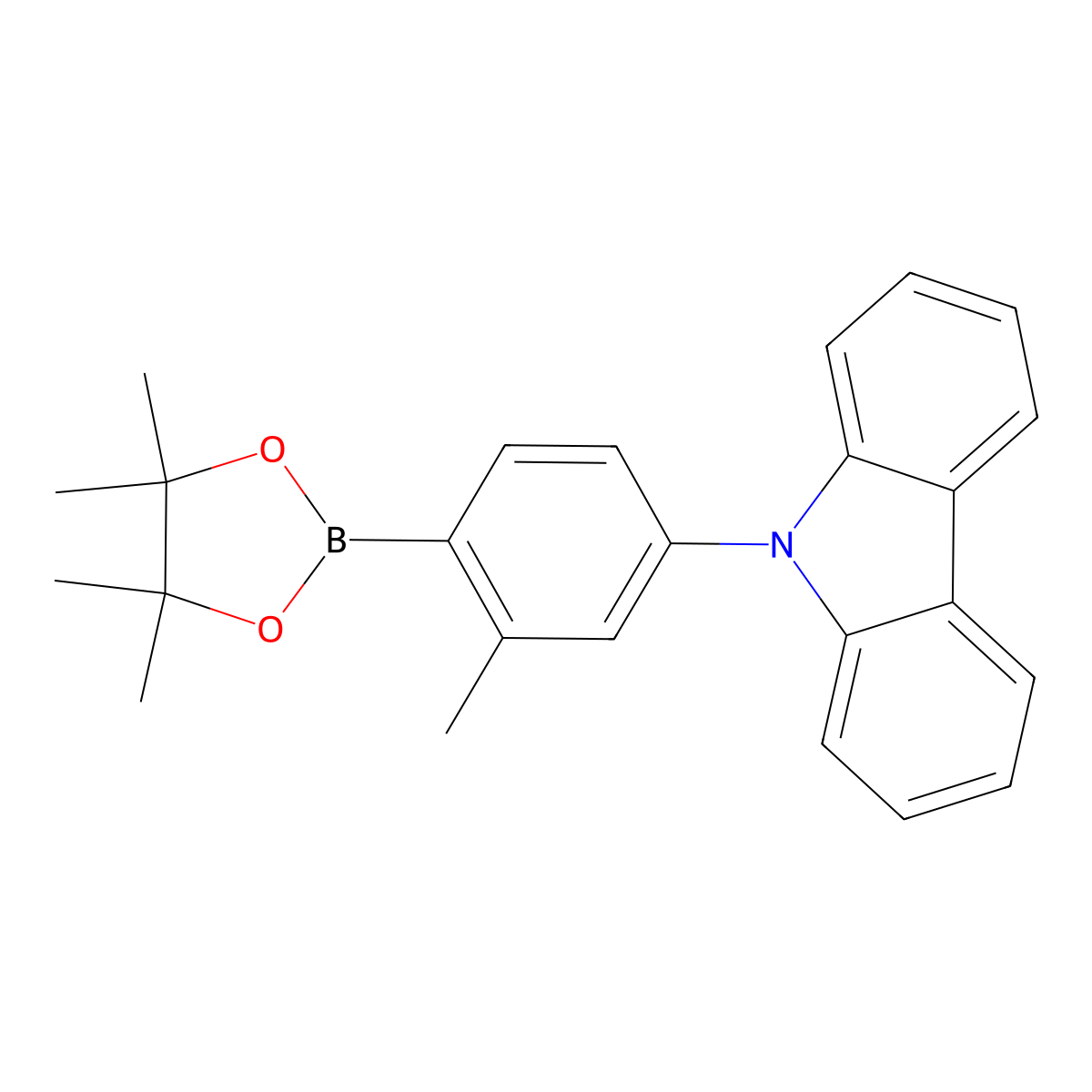 9-[3-methyl-4-(4,4,5,5-tetramethyl-1,3,2-dioxaborolan-2-yl)phenyl]-9H-carbazole molecular structure, CAS 2294937-46-3