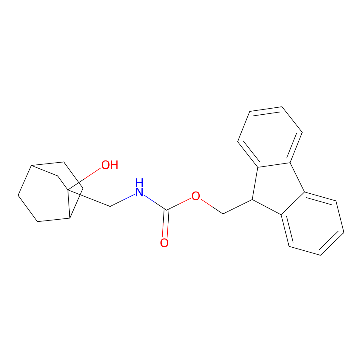 (9H-fluoren-9-yl)methyl N-({2-hydroxybicyclo[2.2.2]octan-2-yl}methyl)carbamate molecular structure, CAS 2294942-80-4