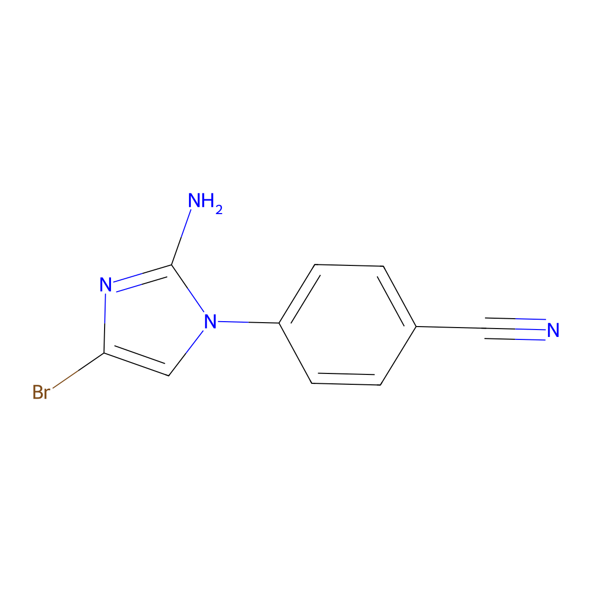 4-(2-amino-4-bromo-1H-imidazol-1-yl)benzonitrile molecular structure, CAS 2294943-71-6