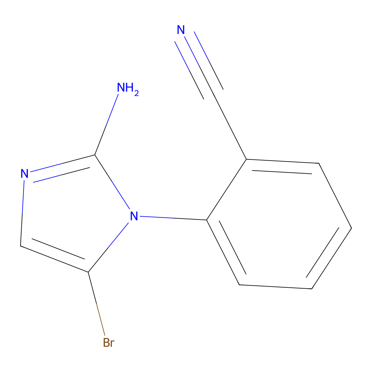 2-(2-amino-5-bromo-1H-imidazol-1-yl)benzonitrile molecular structure, CAS 2294943-82-9