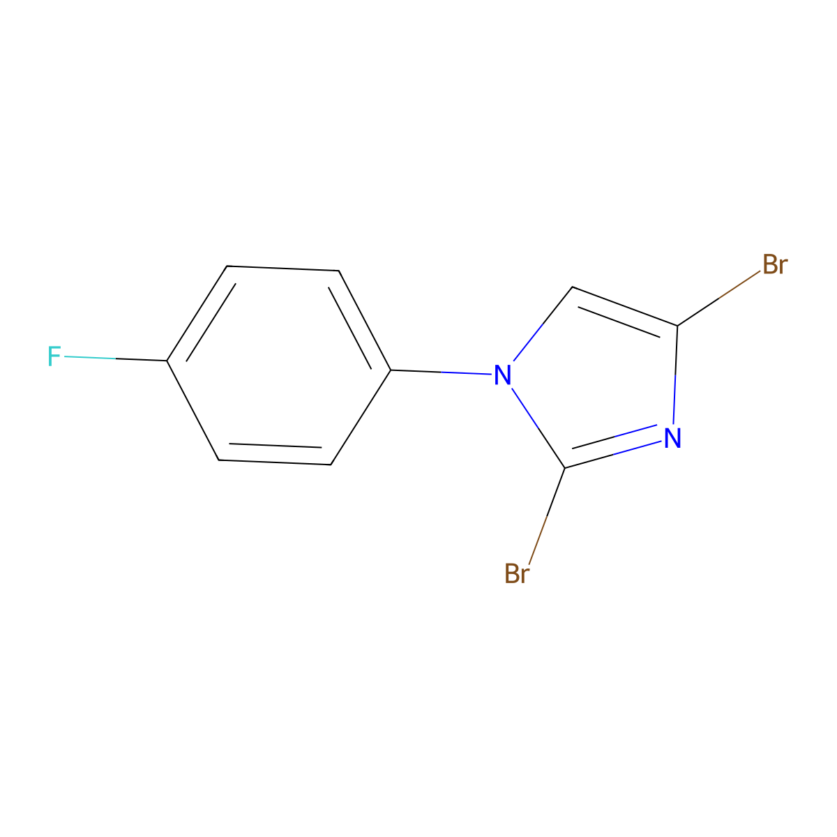 2,4-dibromo-1-(4-fluorophenyl)-1H-imidazole molecular structure, CAS 2294943-86-3
