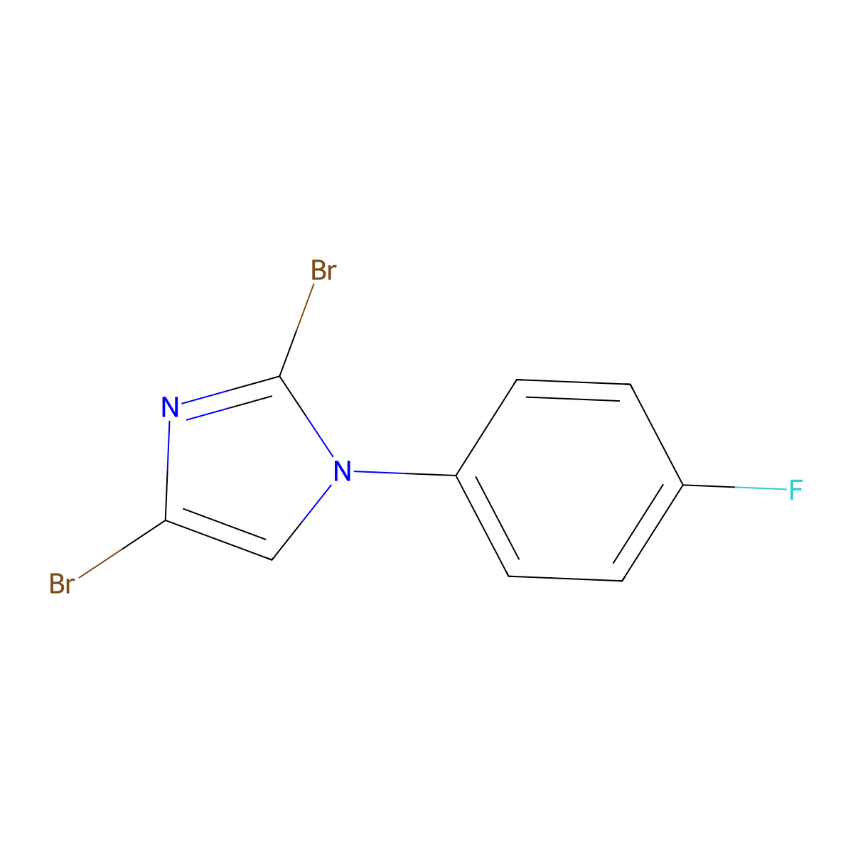 2,4-dibromo-1-(4-fluorophenyl)-1H-imidazole molecular structure, CAS 2294943-86-3