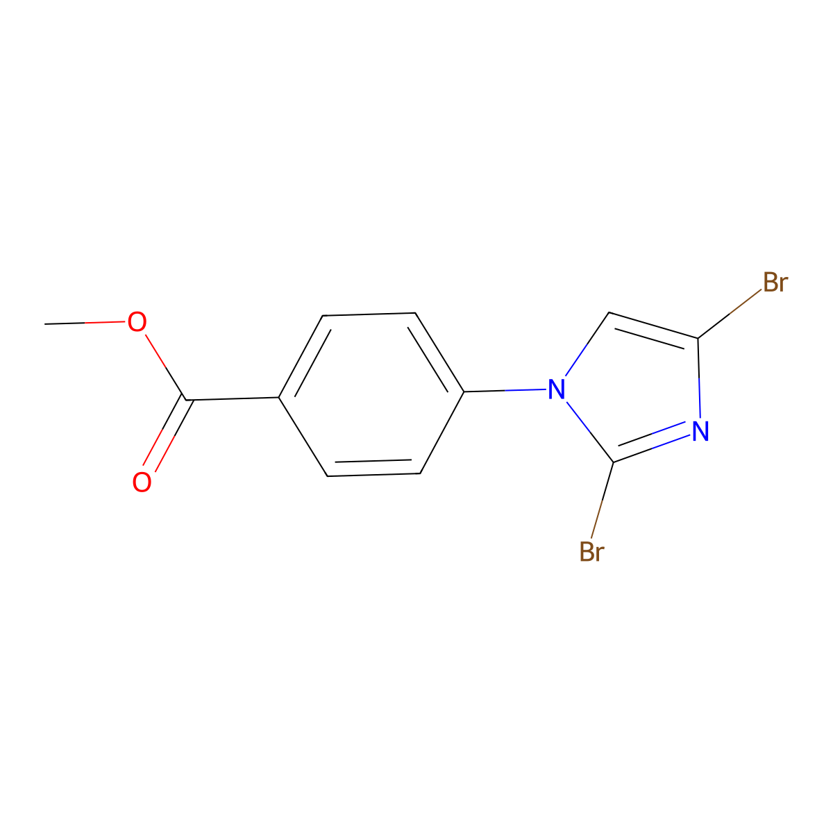 methyl 4-(2,4-dibromo-1H-imidazol-1-yl)benzoate molecular structure, CAS 2294943-89-6