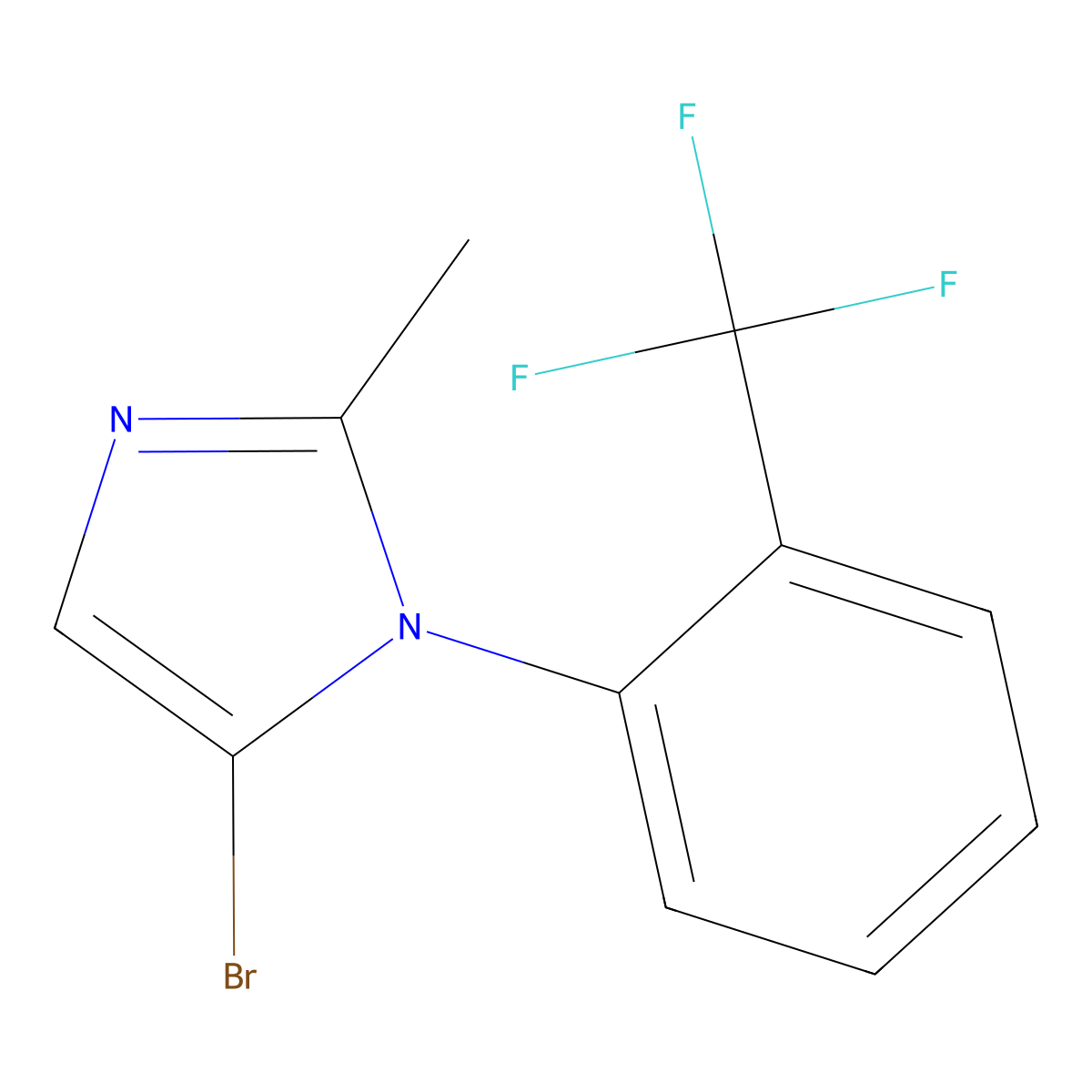 5-bromo-2-methyl-1-(2-(trifluoromethyl)phenyl)-1H-imidazole molecular structure, CAS 2294943-96-5