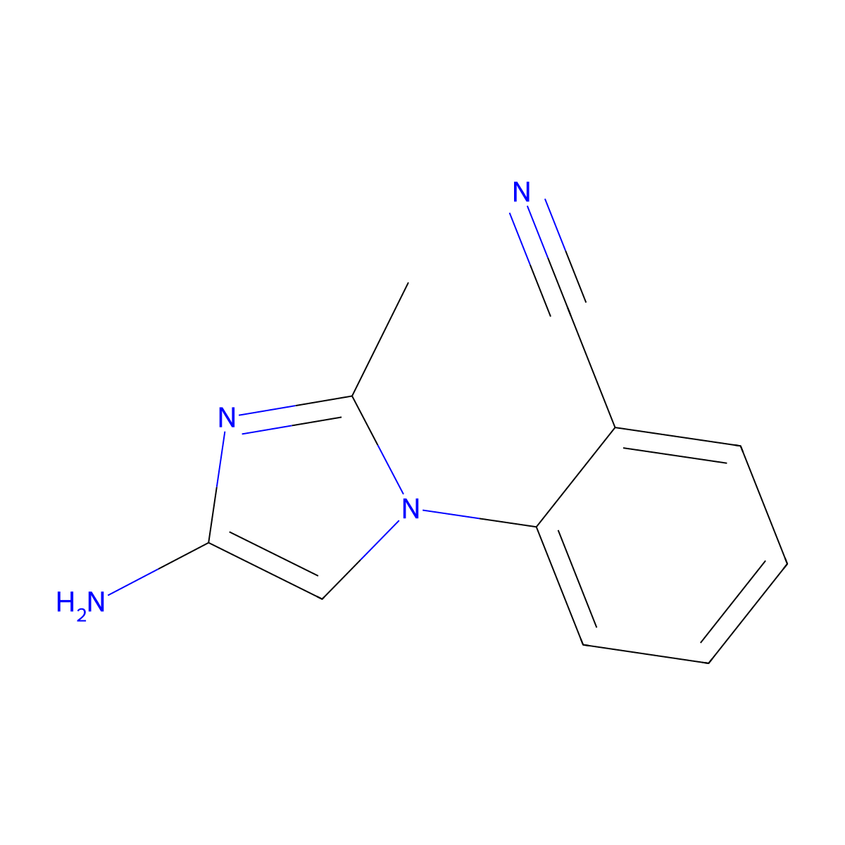 2-(4-amino-2-methyl-1H-imidazol-1-yl)benzonitrile molecular structure, CAS 2294943-97-6