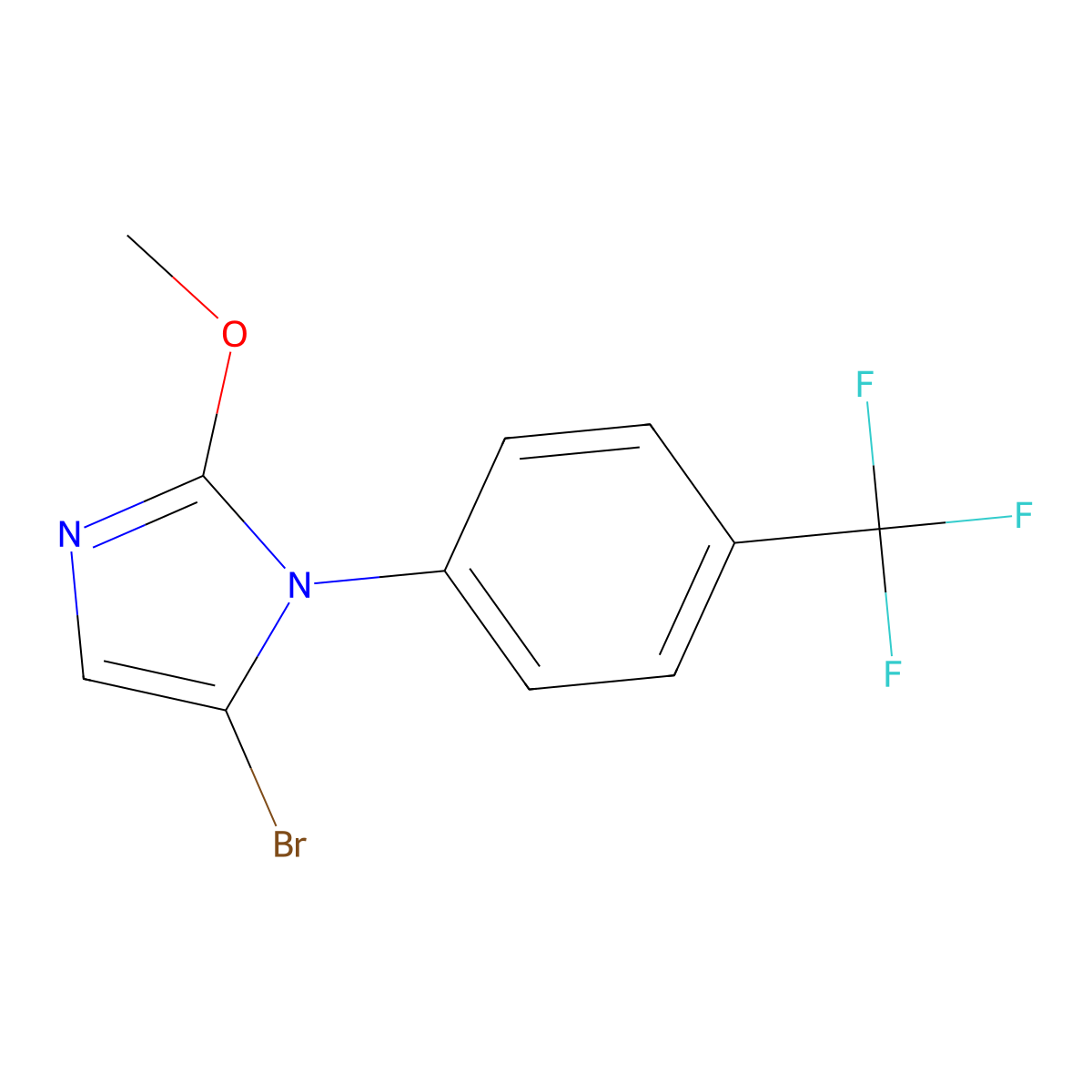 5-bromo-2-methoxy-1-(4-(trifluoromethyl)phenyl)-1H-imidazole molecular structure, CAS 2294943-99-8