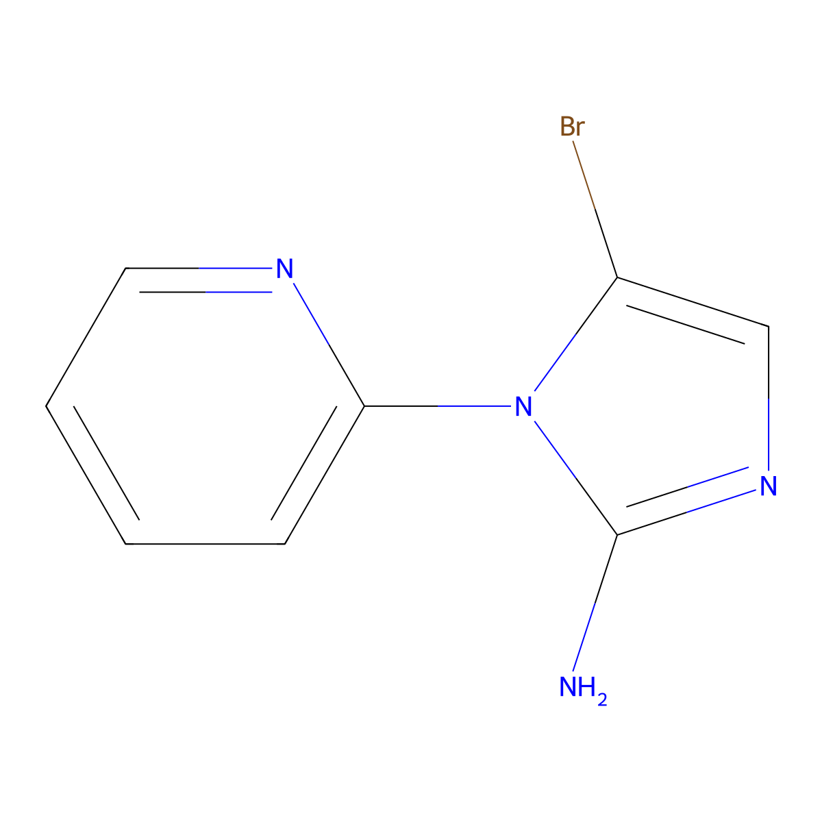 5-bromo-1-(pyridin-2-yl)-1H-imidazol-2-amine molecular structure, CAS 2294944-31-1