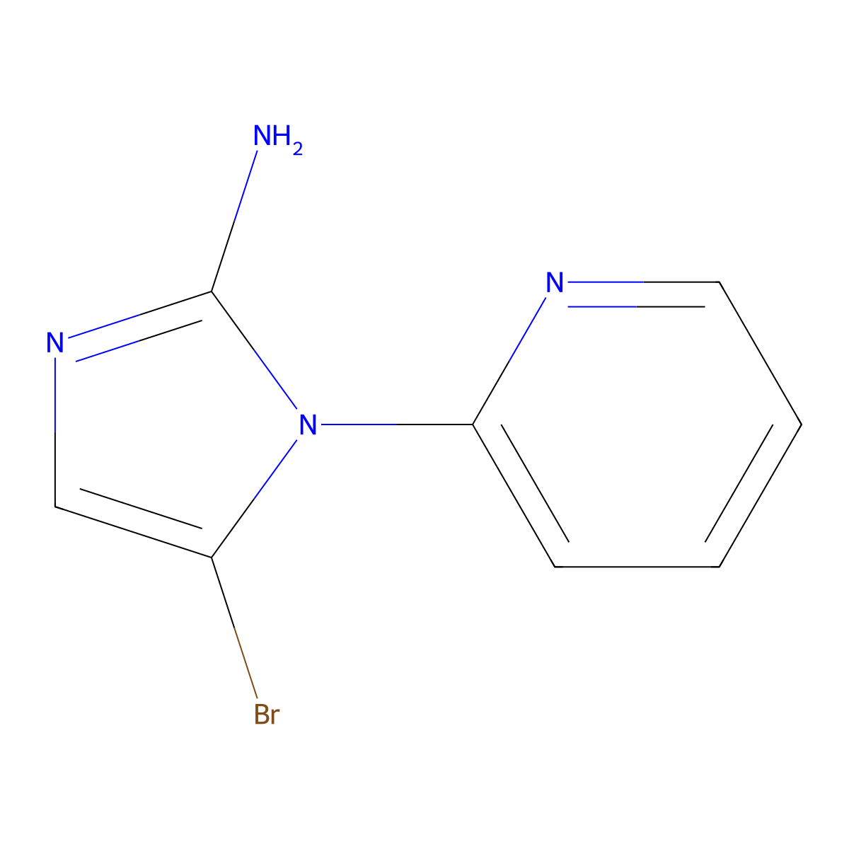5-bromo-1-(pyridin-2-yl)-1H-imidazol-2-amine molecular structure, CAS 2294944-31-1