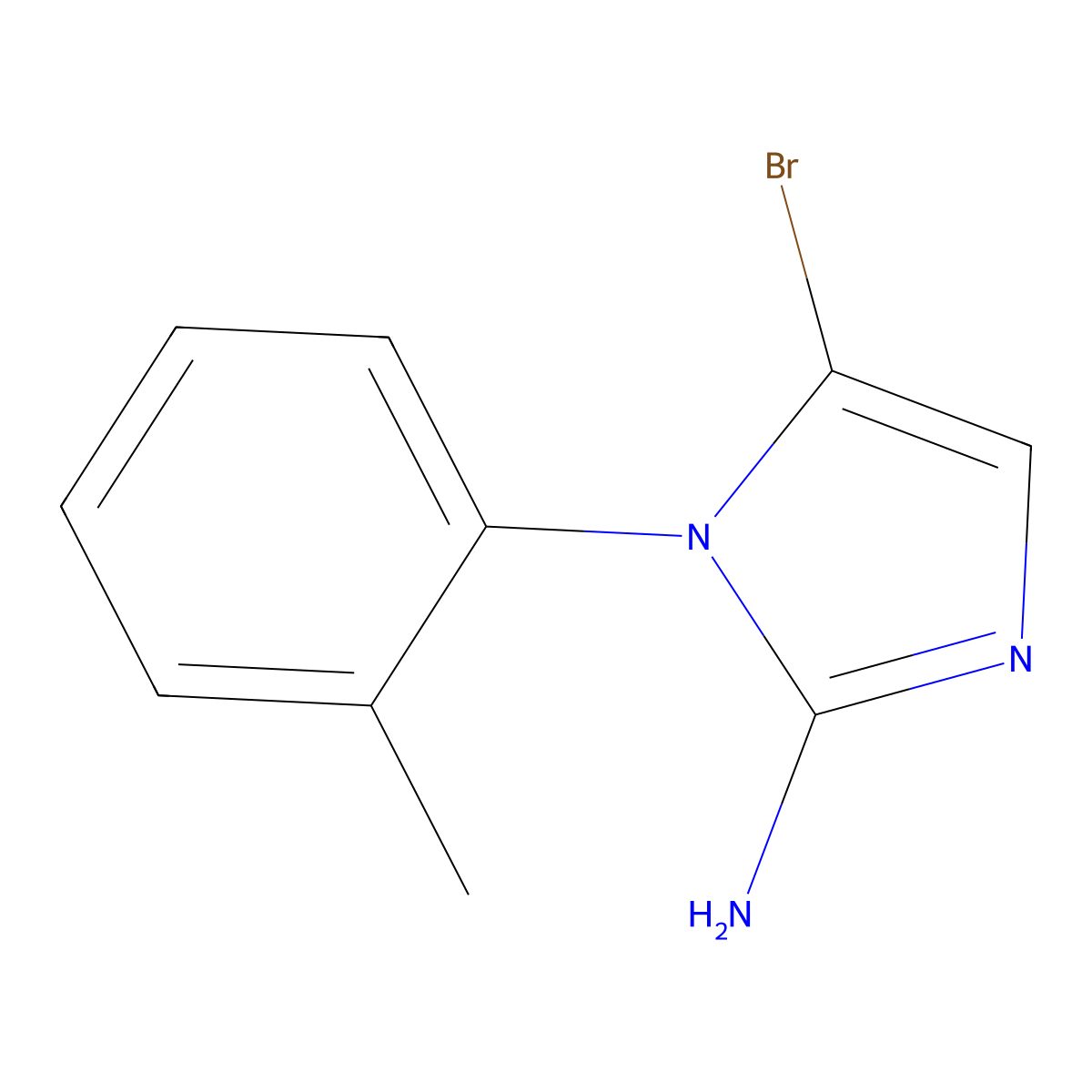5-bromo-1-(o-tolyl)-1H-imidazol-2-amine molecular structure, CAS 2294944-32-2