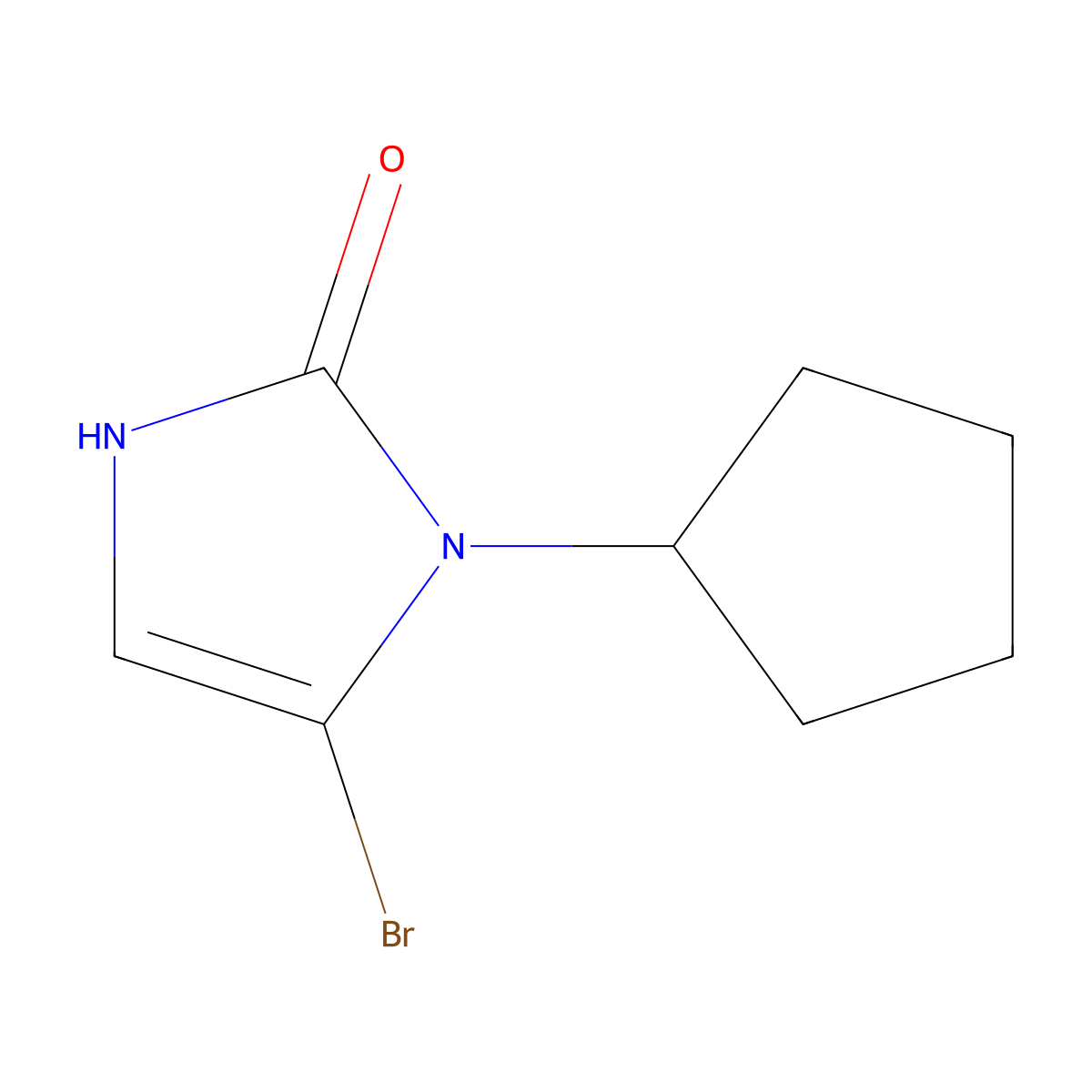 5-bromo-1-cyclopentyl-1,3-dihydro-2H-imidazol-2-one molecular structure, CAS 2294944-36-6