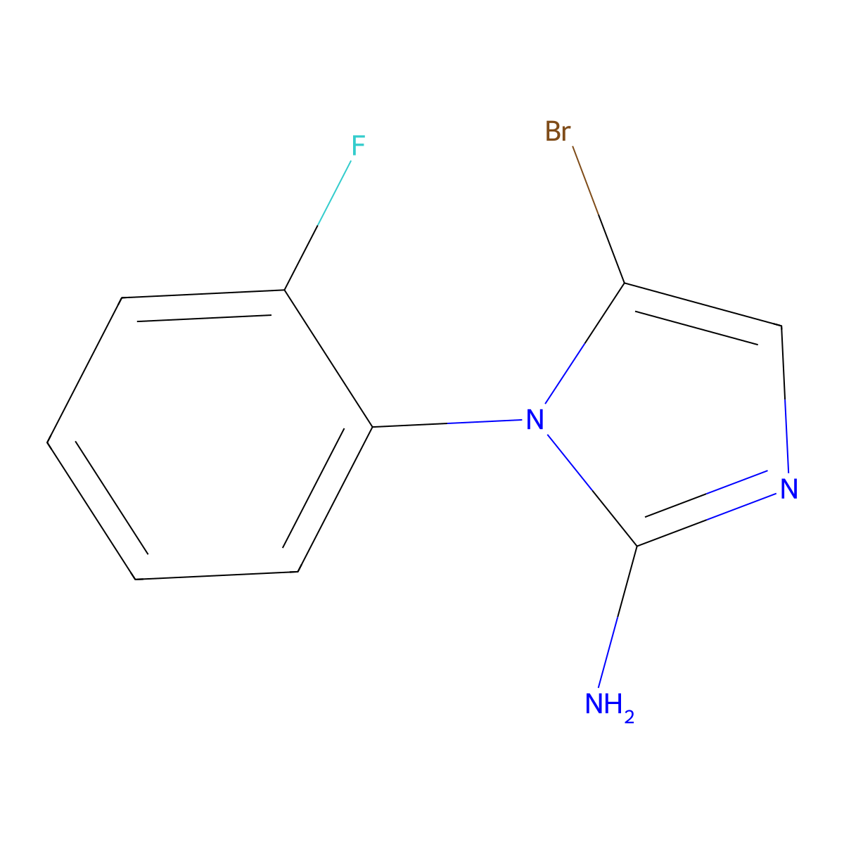 5-bromo-1-(2-fluorophenyl)-1H-imidazol-2-amine molecular structure, CAS 2294944-40-2