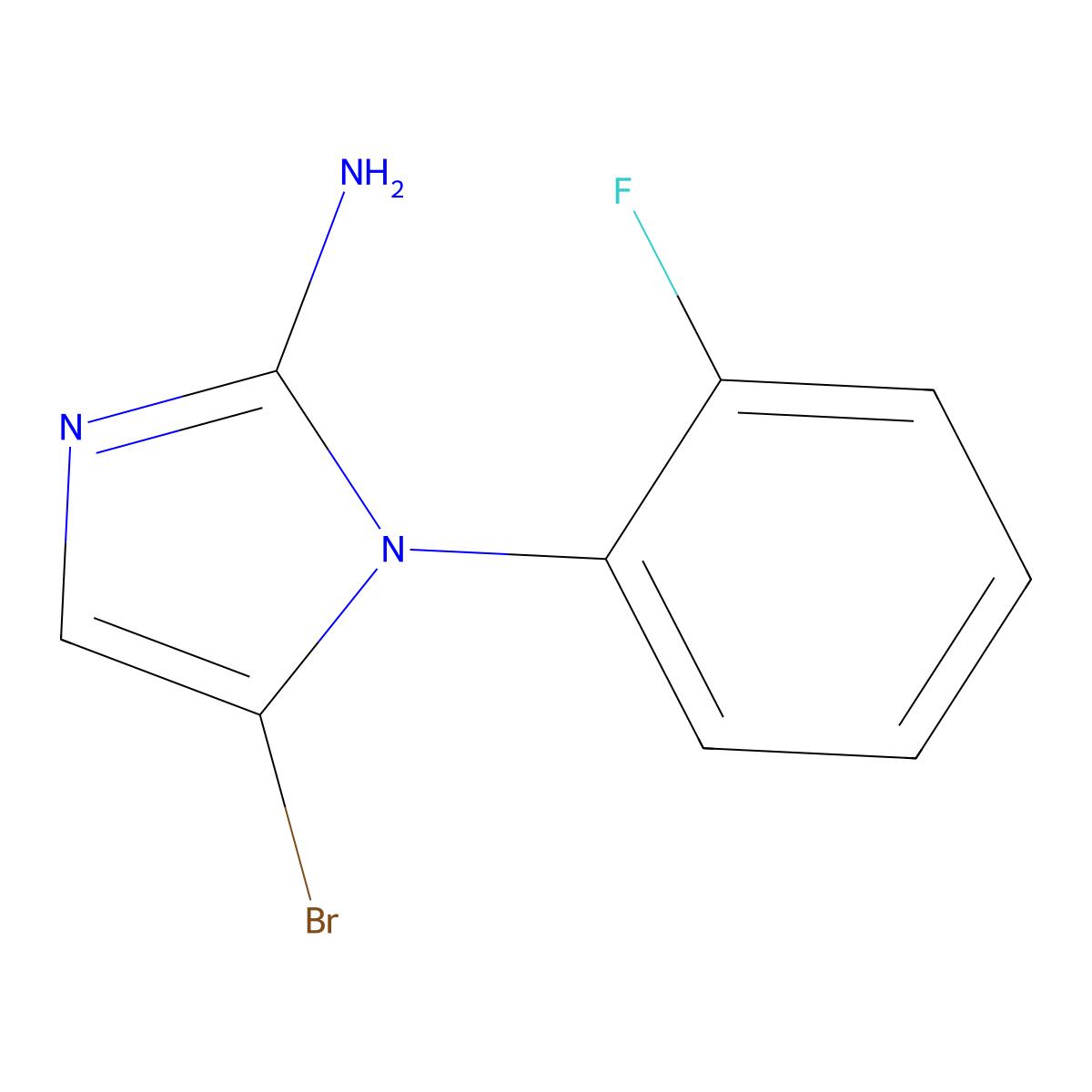 5-bromo-1-(2-fluorophenyl)-1H-imidazol-2-amine molecular structure, CAS 2294944-40-2