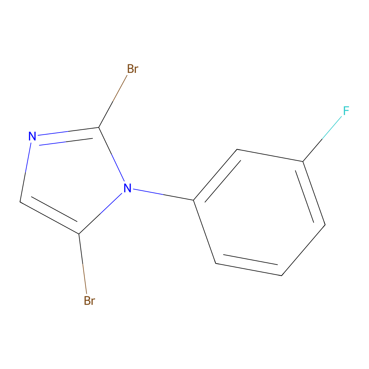 2,5-dibromo-1-(3-fluorophenyl)-1H-imidazole molecular structure, CAS 2294944-45-7