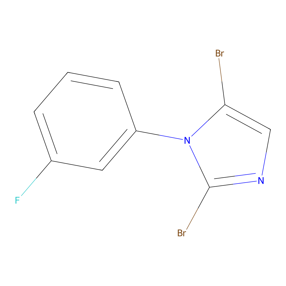 2,5-dibromo-1-(3-fluorophenyl)-1H-imidazole molecular structure, CAS 2294944-45-7