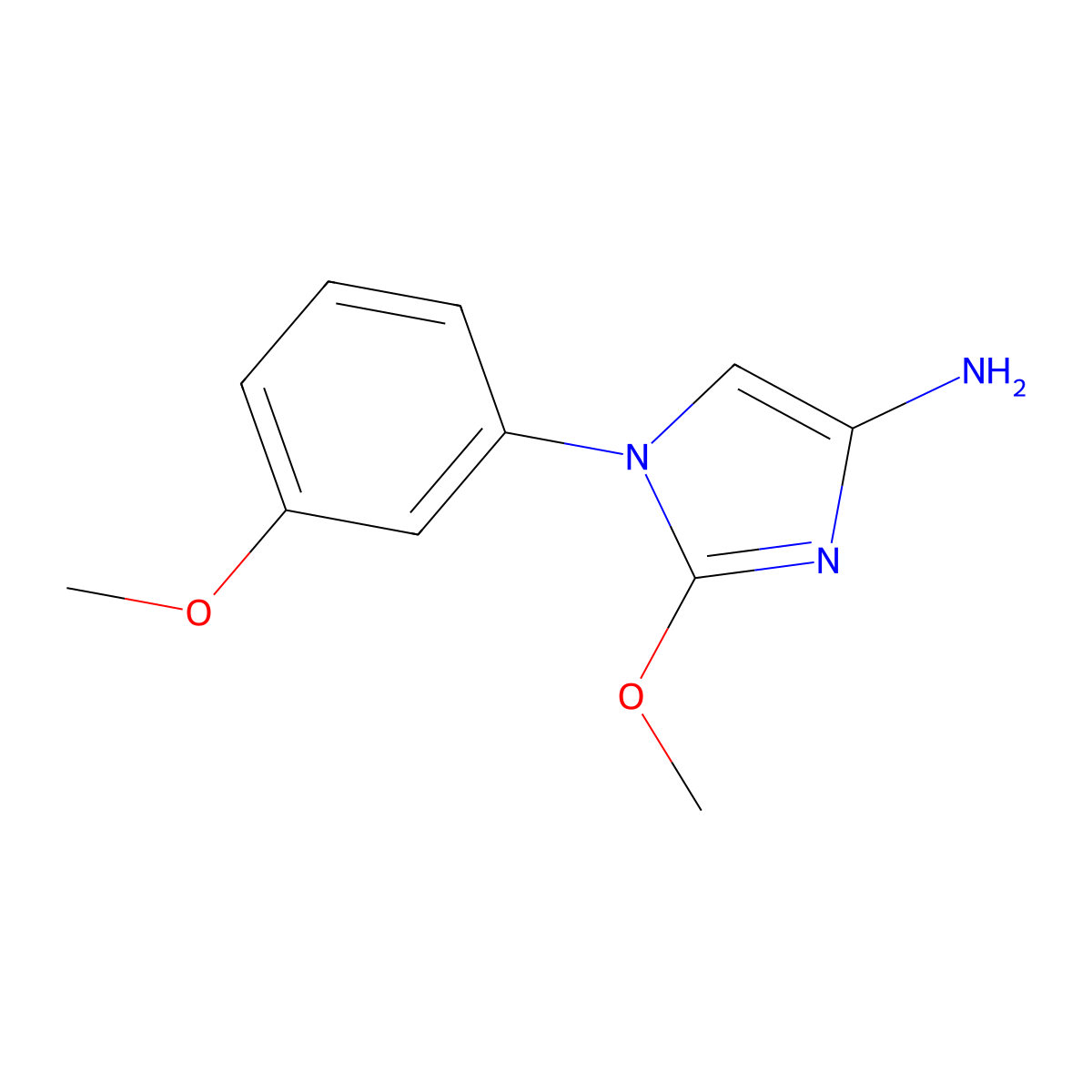 2-methoxy-1-(3-methoxyphenyl)-1H-imidazol-4-amine molecular structure, CAS 2294944-48-0
