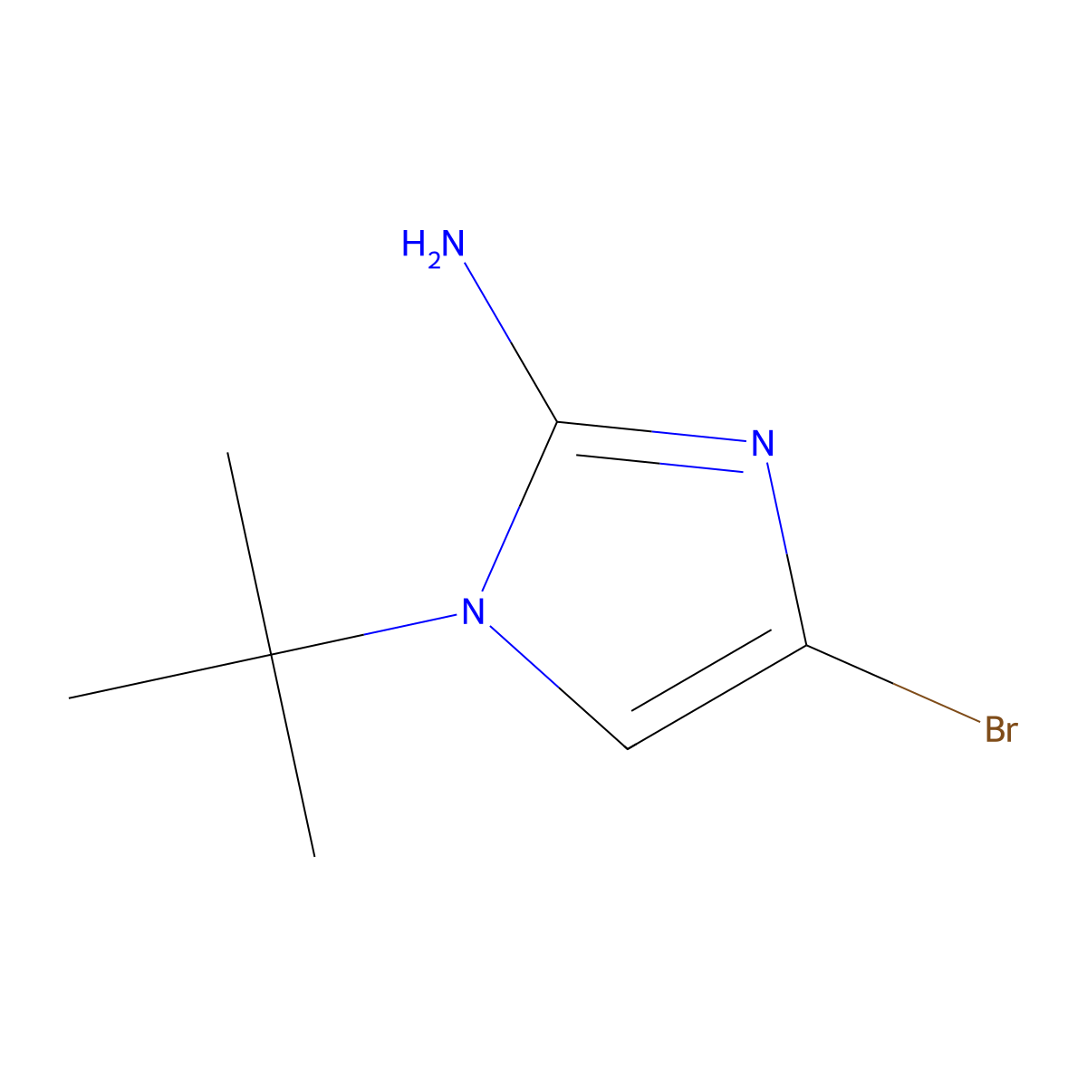 4-bromo-1-(tert-butyl)-1H-imidazol-2-amine molecular structure, CAS 2294944-55-9