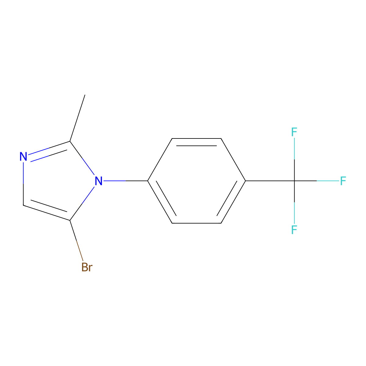5-bromo-2-methyl-1-(4-(trifluoromethyl)phenyl)-1H-imidazole molecular structure, CAS 2294944-56-0