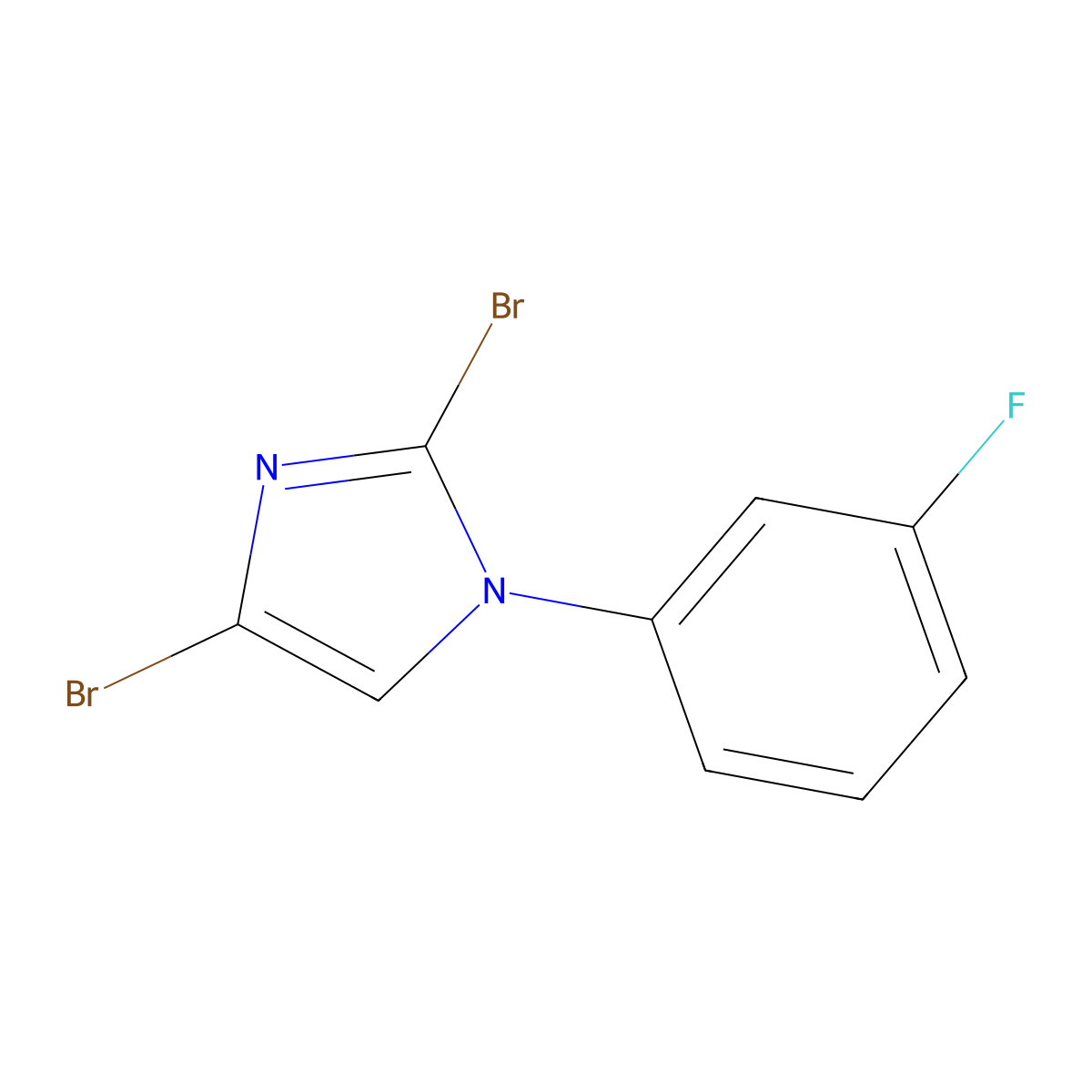 2,4-dibromo-1-(3-fluorophenyl)-1H-imidazole molecular structure, CAS 2294944-65-1