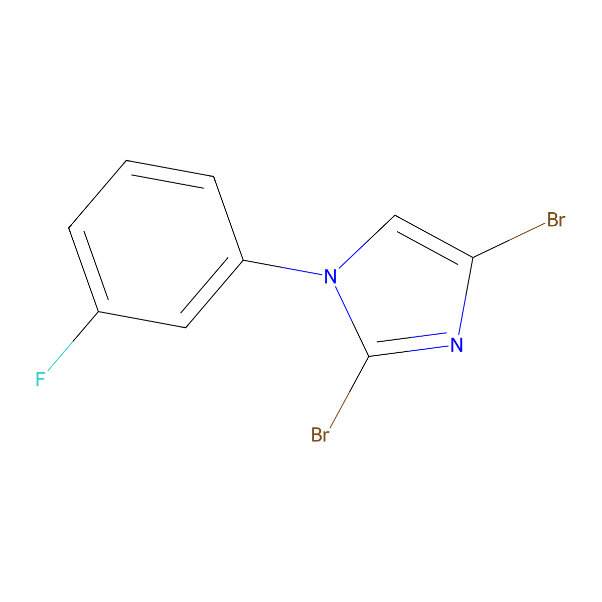 2,4-dibromo-1-(3-fluorophenyl)-1H-imidazole molecular structure, CAS 2294944-65-1