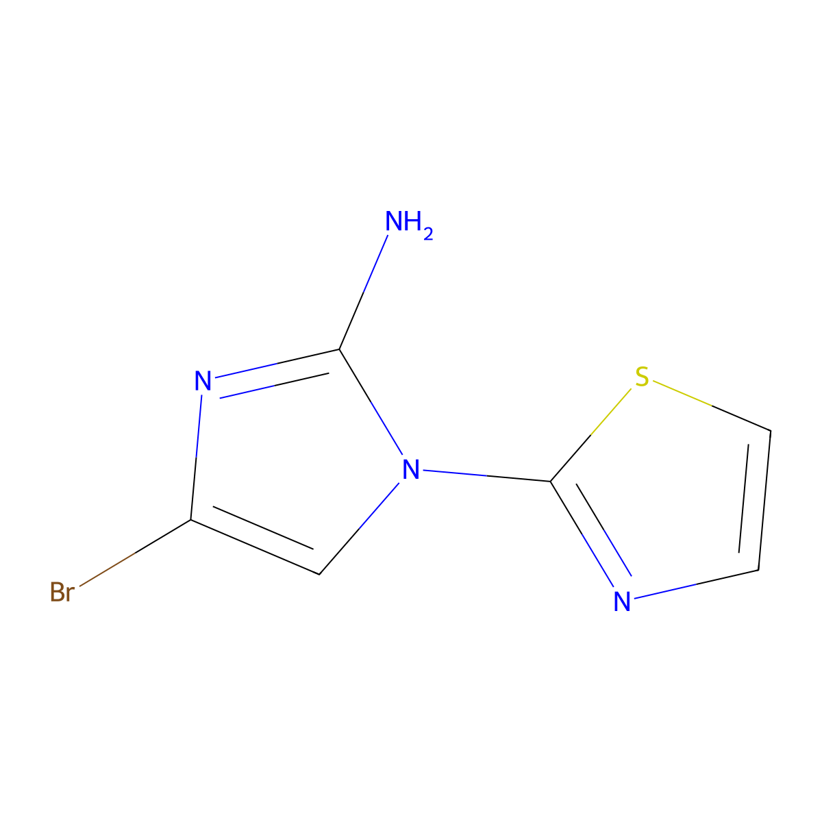 4-bromo-1-(thiazol-2-yl)-1H-imidazol-2-amine molecular structure, CAS 2294945-00-7