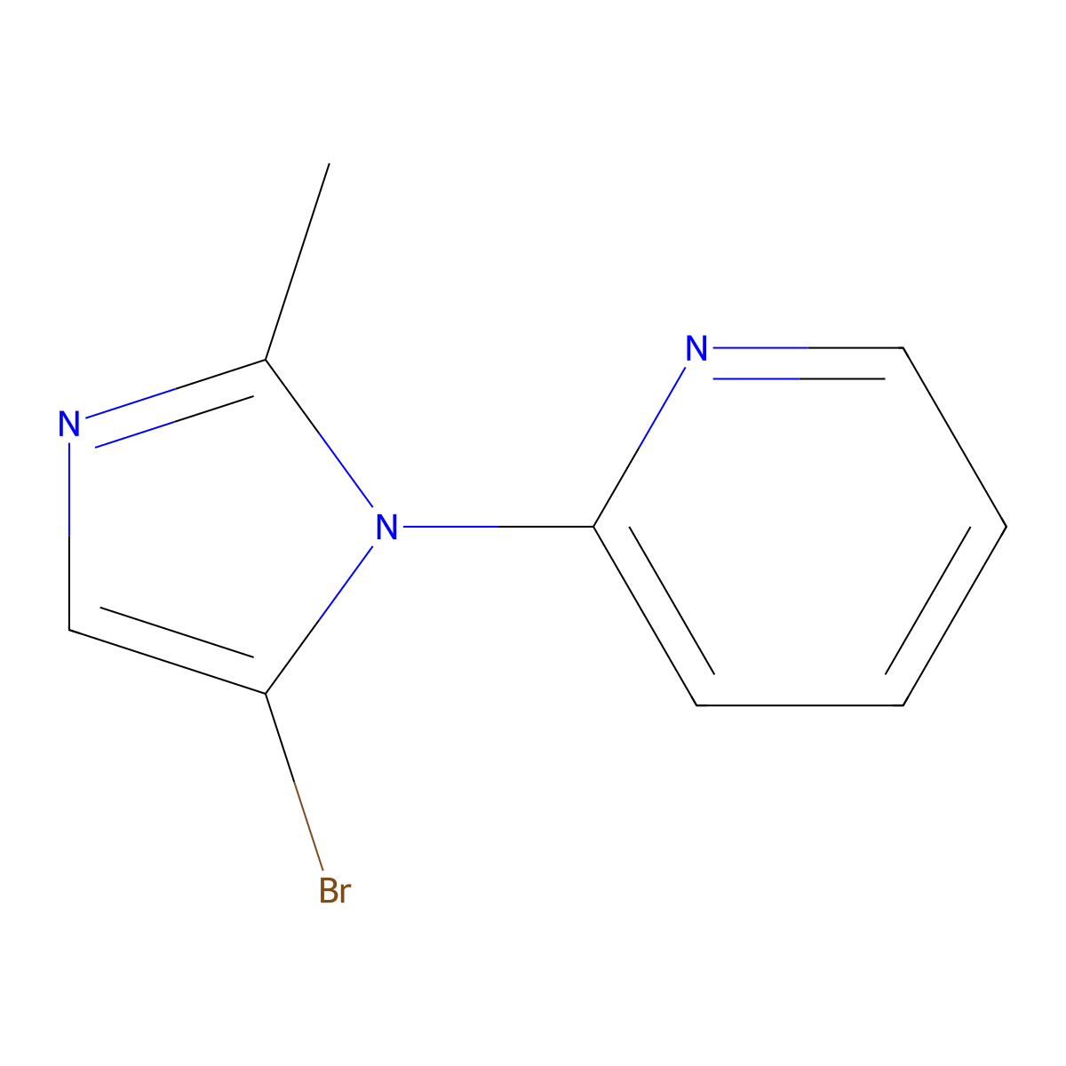 2-(5-bromo-2-methyl-1H-imidazol-1-yl)pyridine molecular structure, CAS 2294945-07-4