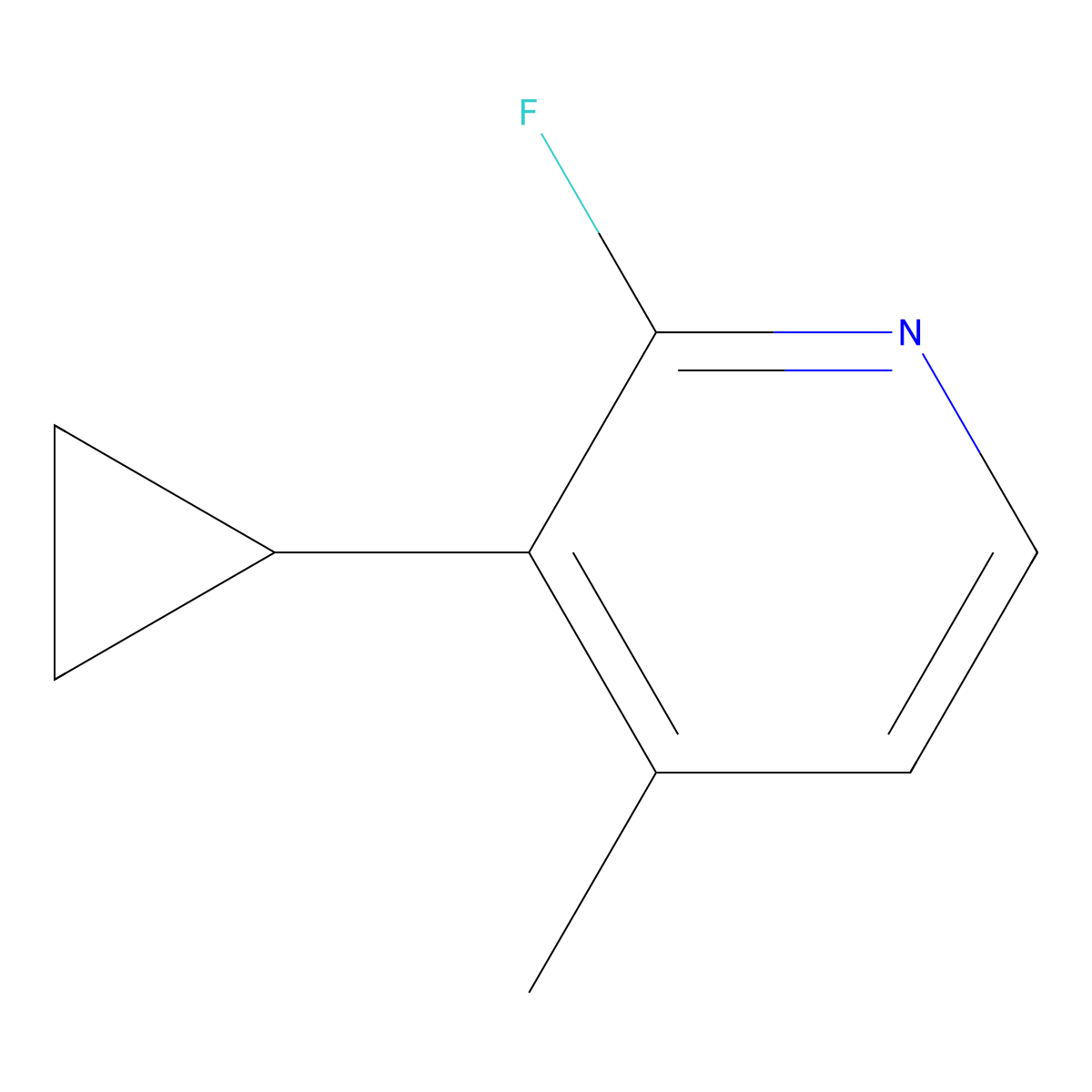 3-Cyclopropyl-2-fluoro-4-methylpyridine molecular structure, CAS 2294945-13-2