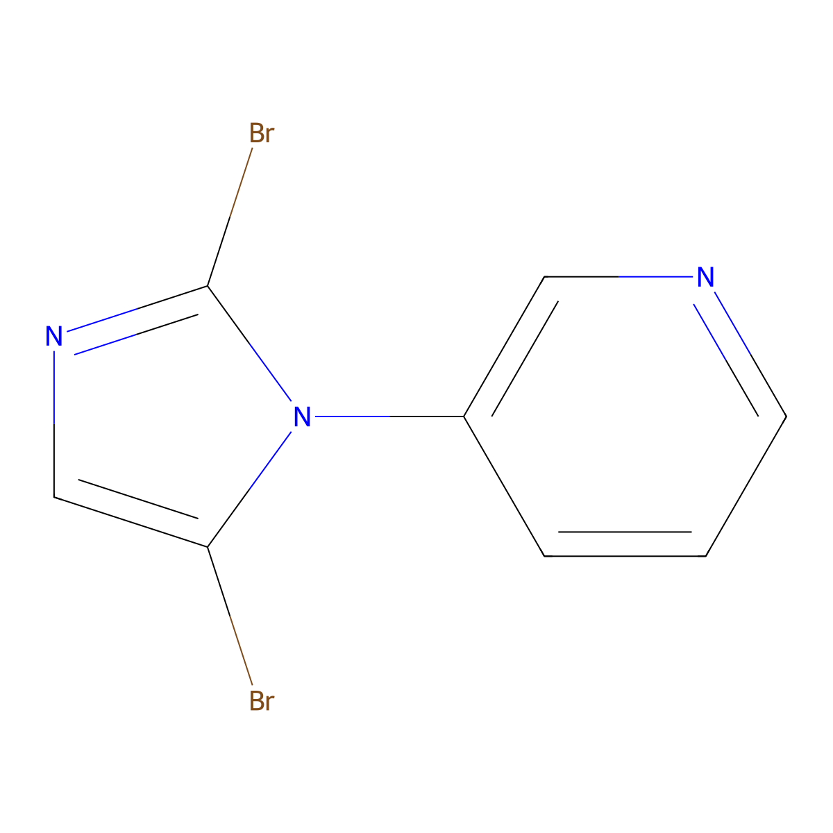 3-(2,5-dibromo-1H-imidazol-1-yl)pyridine molecular structure, CAS 2294945-16-5